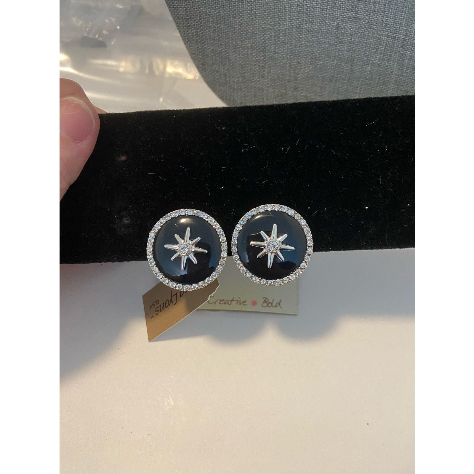 Other Star clip on earrings with rhinestone Size ONE SIZE - 1 Thumbnail