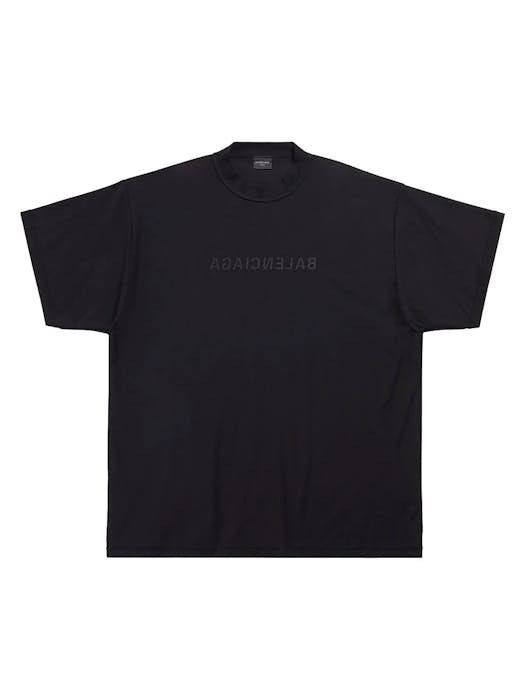 image of O1In1G0324 Mirror Balenciaga T-Shirt Oversized In Black, Men's (Size XL)