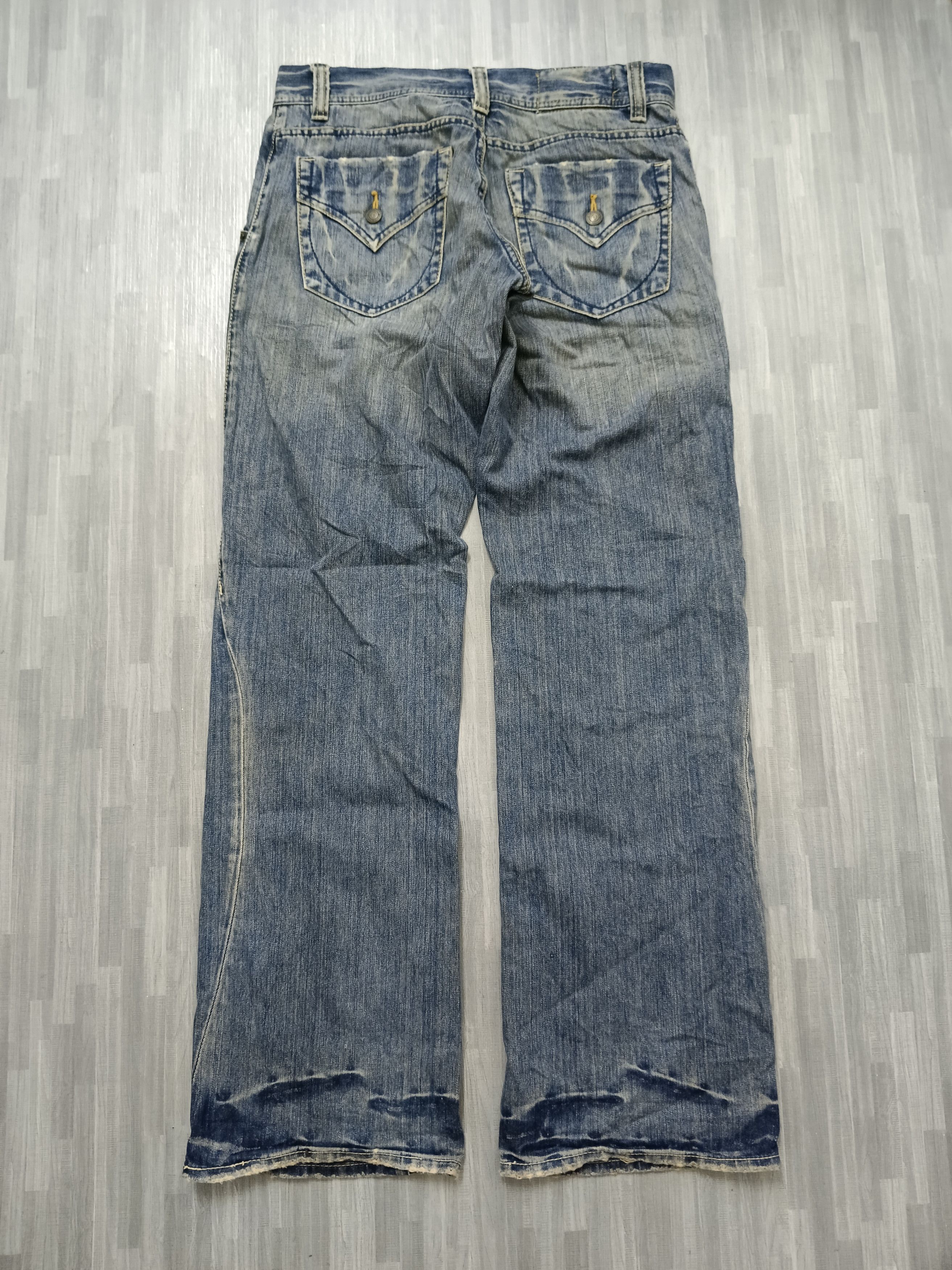 Japanese Brand DISTRESSED RUSH HOUR WIDE DENIM PANTS Size US 32 / EU 48 - 3 Thumbnail