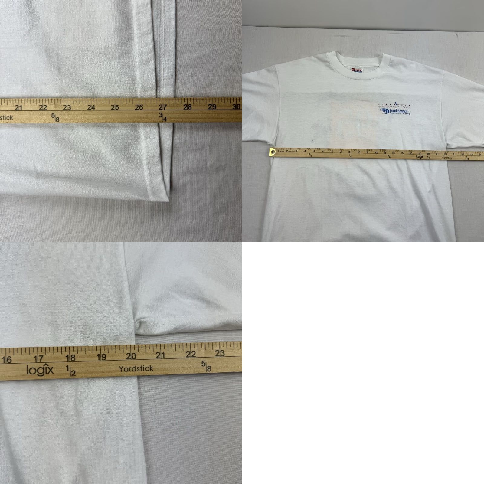 Hanes Vintage Pond Branch Telephone Shirt Adult Large White 95th Anniversary Promo 90s Size US L / EU 52-54 / 3 - 8 Thumbnail