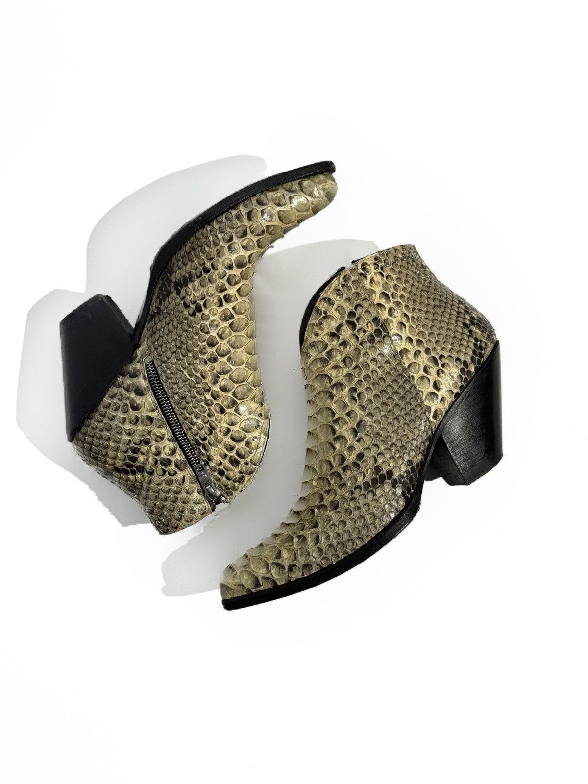 Celine SS20 Celine Snakeskin Berlin Cuban Heel Ankle Boots Size US 6 / EU 39 - 3 Thumbnail