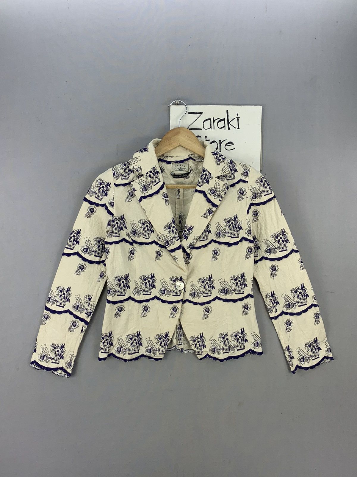 Vintage Vintage Italy Classic Embroidered Blazer Jacket Size XXS / US 00 / IT 34 - 1 Thumbnail