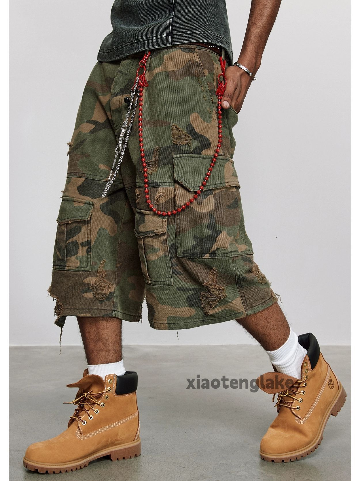 Vintage xz asaprocky travisscott style baggy camo cargo shorts Size US 36 / EU 52 - 4 Thumbnail