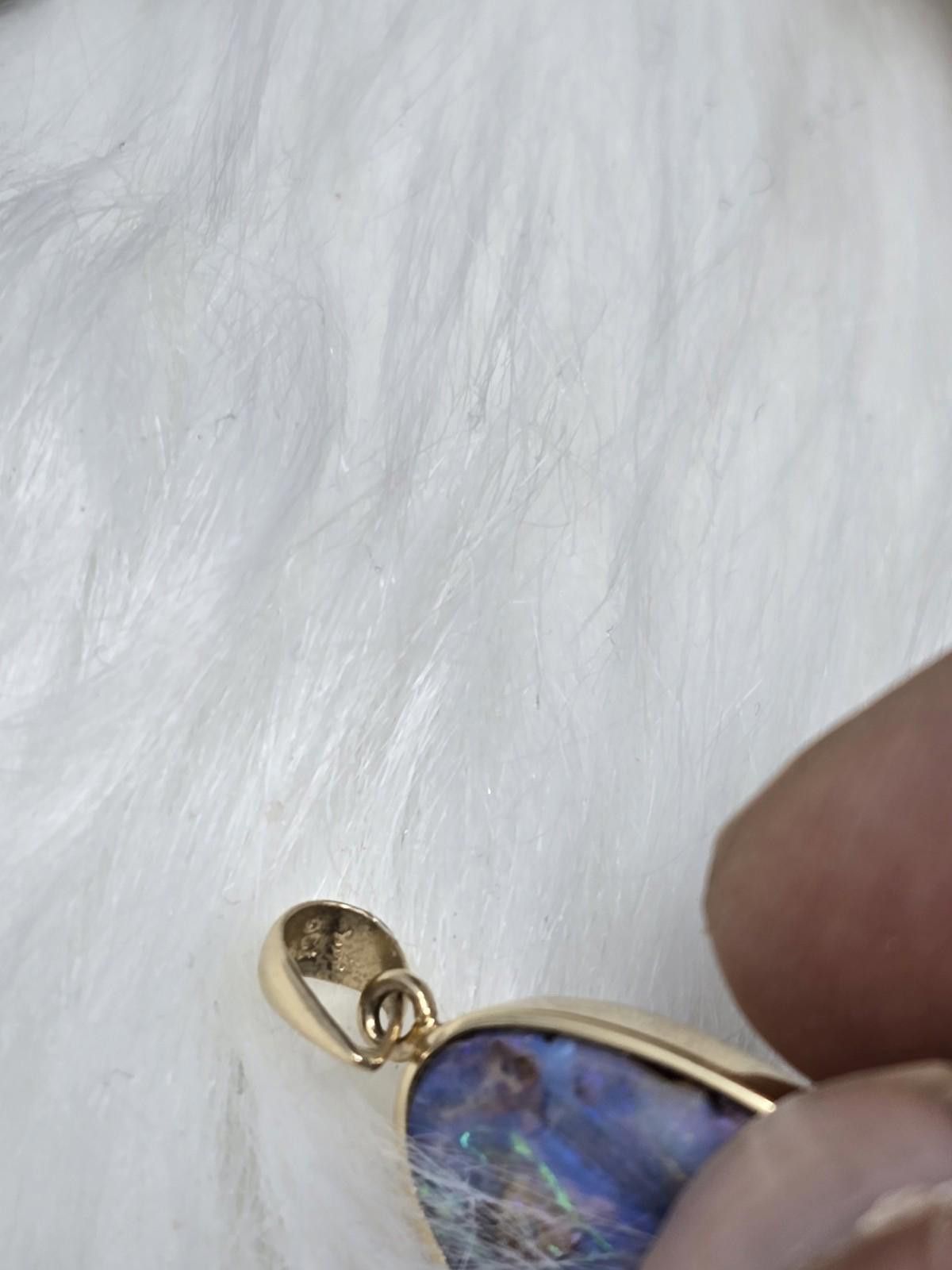 The Unbranded Brand 14k Yellow Gold Electric Australian Boulder Opal Pendant Size ONE SIZE - 5 Thumbnail