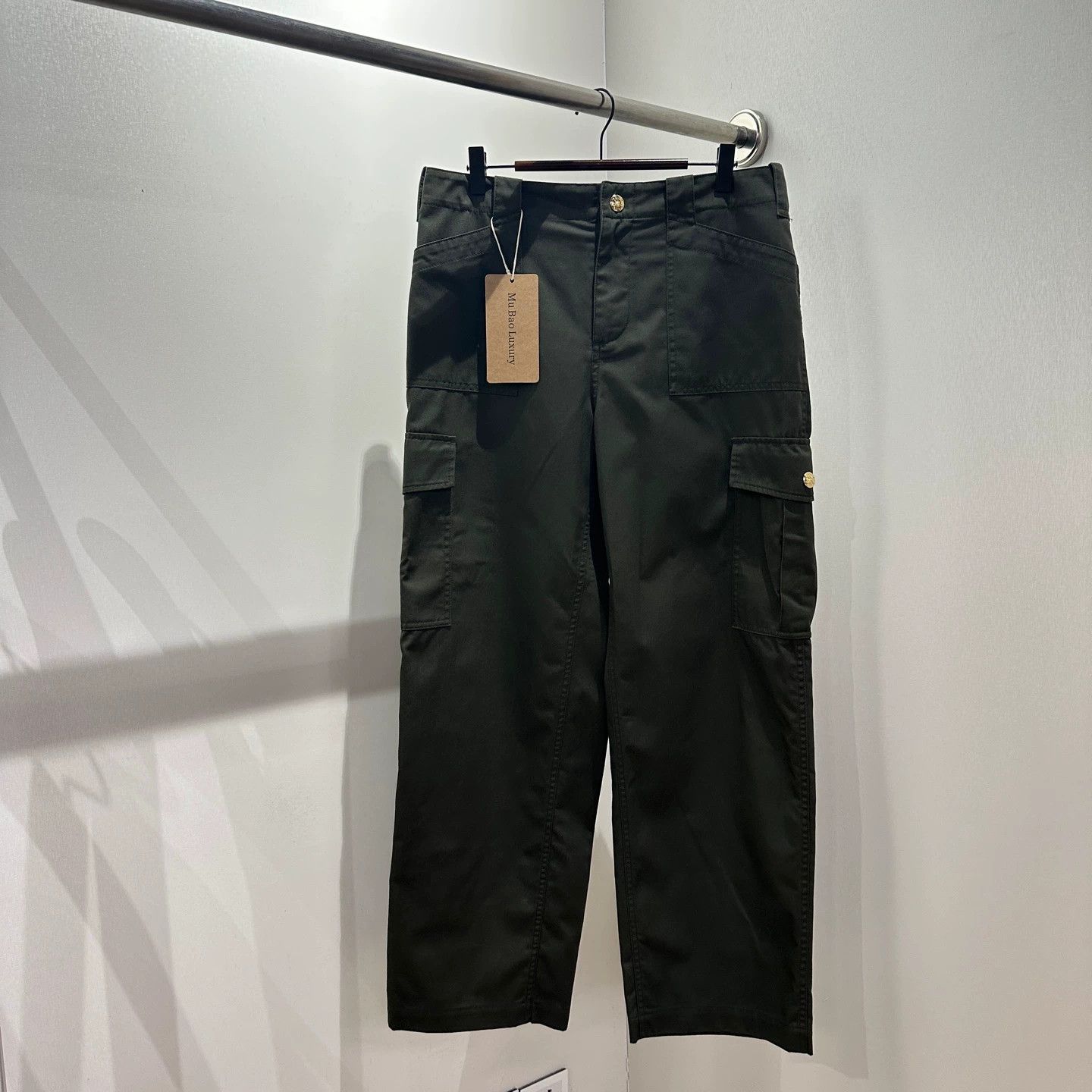 Celine Celine may431 military green gold 40 cotton cargo Size 27" / US 4 / IT 40 - 1 Thumbnail