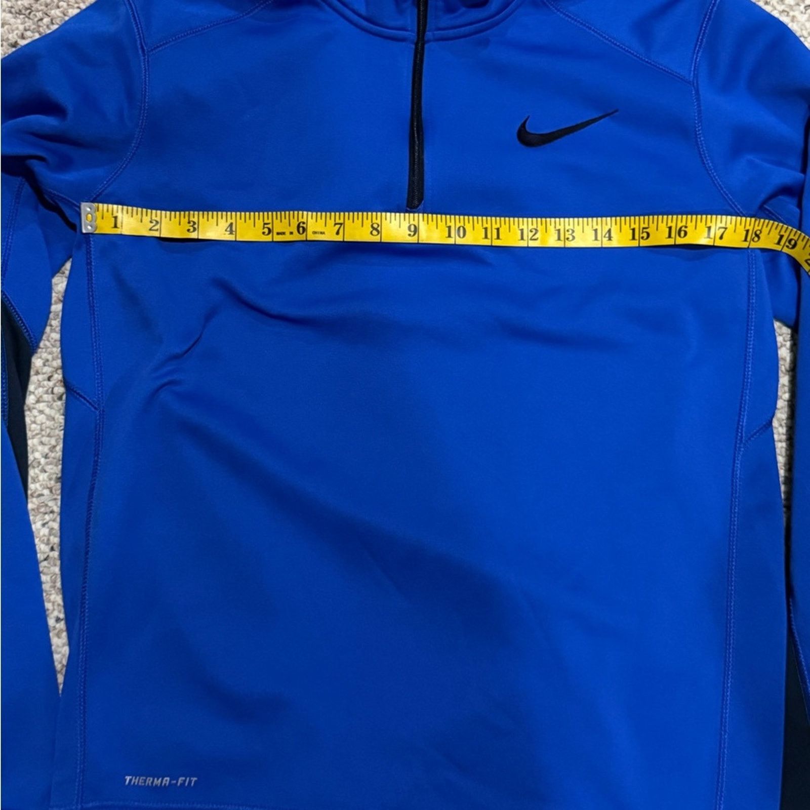 Nike Nike Therma-FIT 1/4 Zip Pullover Blue Mens Medium Run Fleece Size US M / EU 48-50 / 2 - 2 Thumbnail