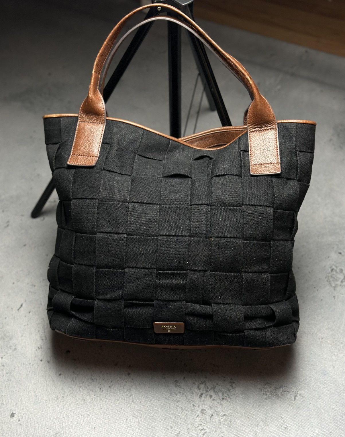Fossil Fossil Emerson Woven Tote Canvas Shoulder Bag Lux Avantgarde Size ONE SIZE - 1 Thumbnail