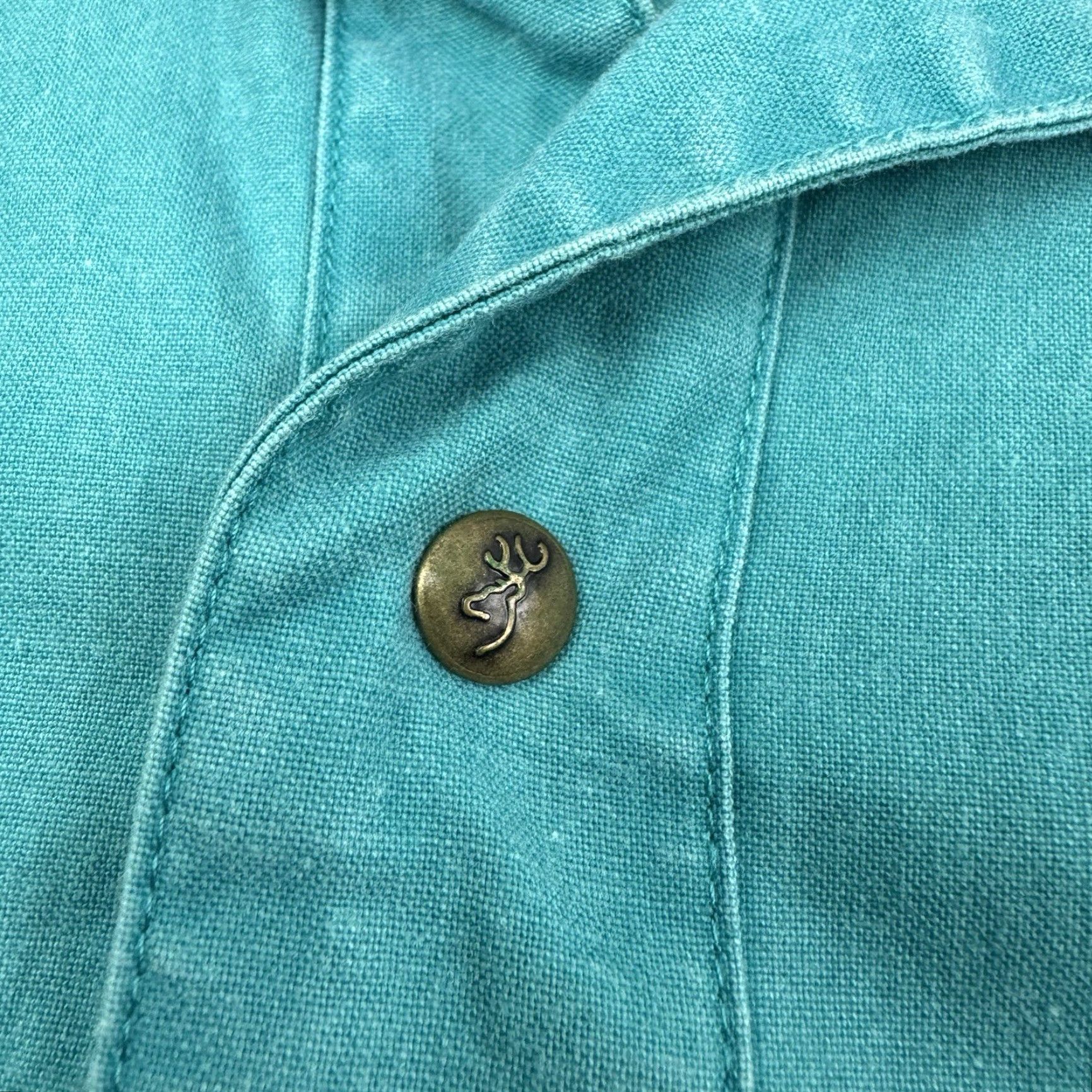 Vintage VINTAGE Browning Shirt Adult M Teal 90s Outdoor Western Cowboy Casual Workwear Button-Up Long Sleeve Collared Snap Size US M / EU 48-50 / 2 - 3 Thumbnail