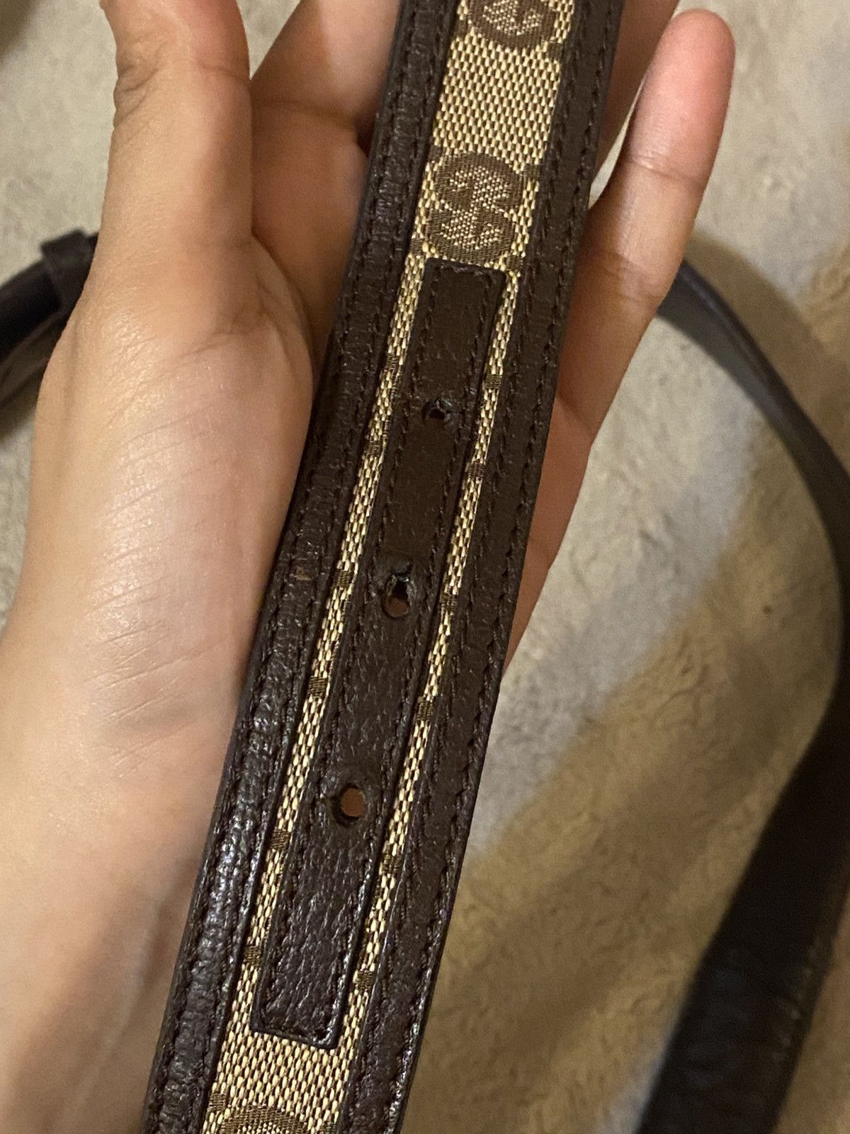 Gucci Gucci Monogram Belt GG Silver Buckle Size ONE SIZE - 6 Thumbnail