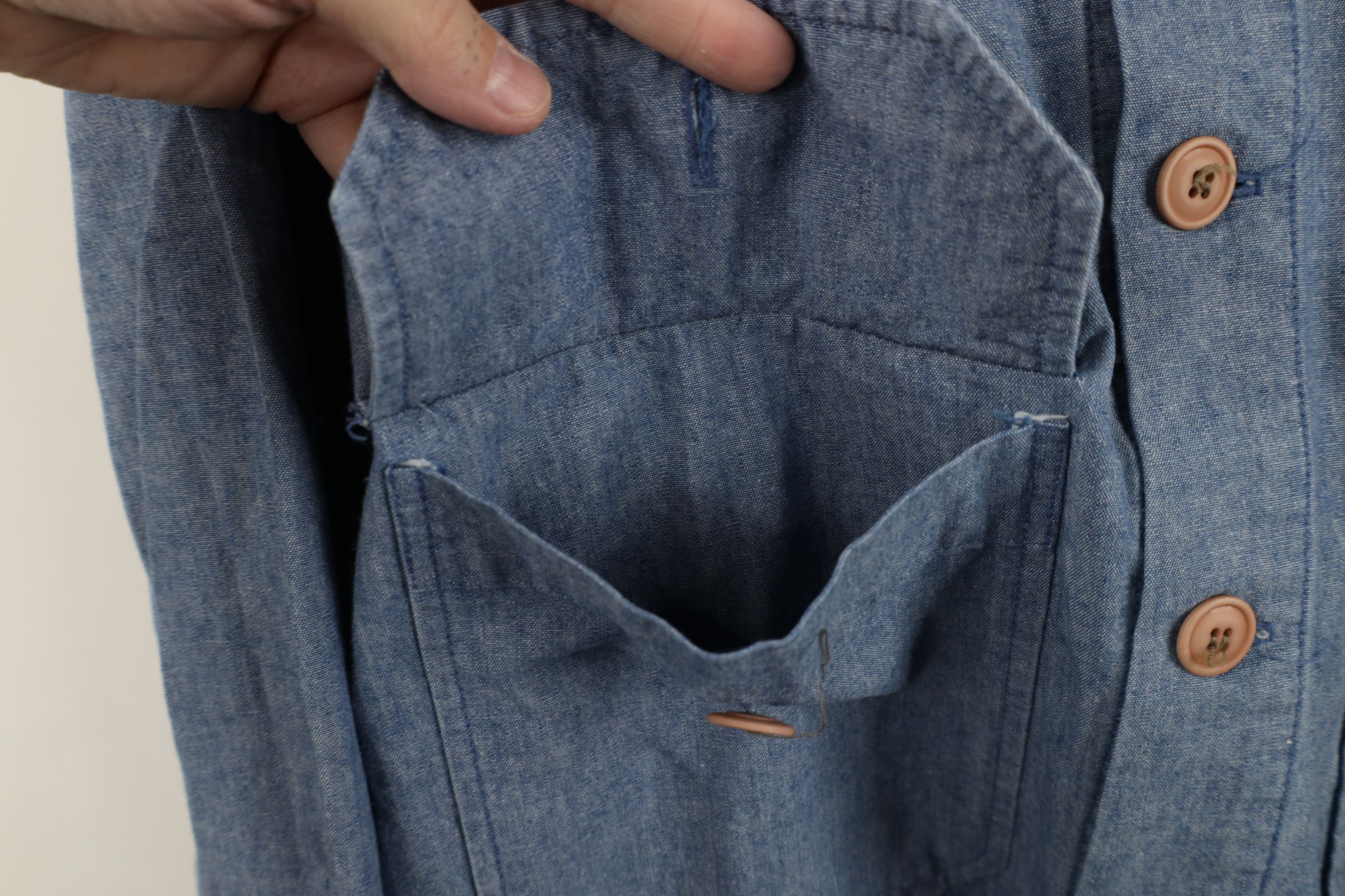 Vintage Vintage 70s Streetwear Chambray Collared Button Shirt Jacket Size US L / EU 52-54 / 3 - 4 Thumbnail