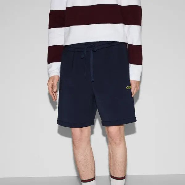 Gucci o1la5ras0426 Jersey Shorts With Patch in Navy Blue Size US 28 / EU 44 - 3 Thumbnail