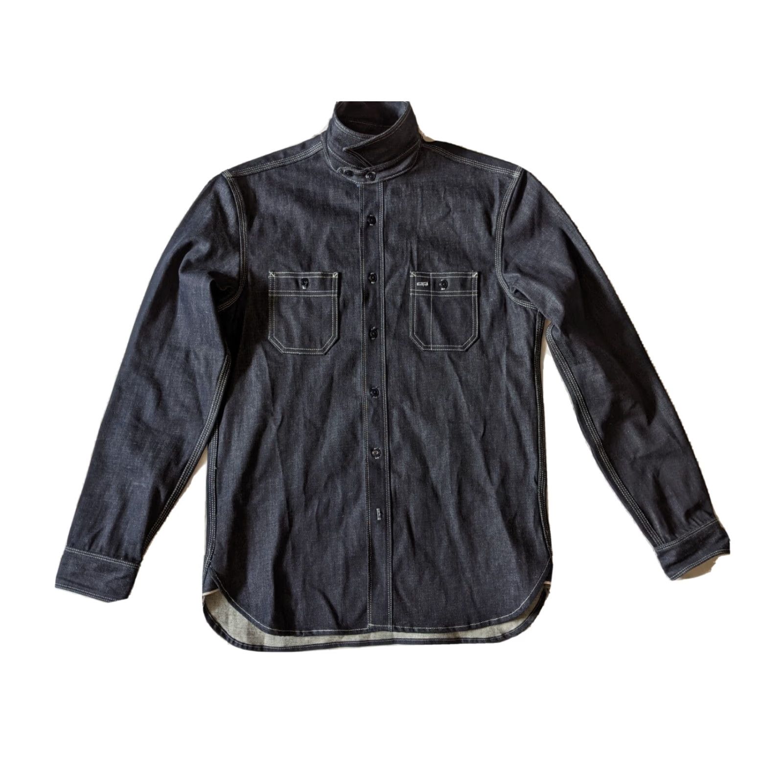 Gustin GUSTIN Denim Shirt Jacket, Long Sleeve, Slim, Regular Size L, Dark Indigo Denim, Sanforized Selvedge, Button Front, Workwear, Men, Made in USA Size US L / EU 52-54 / 3 - 4 Thumbnail