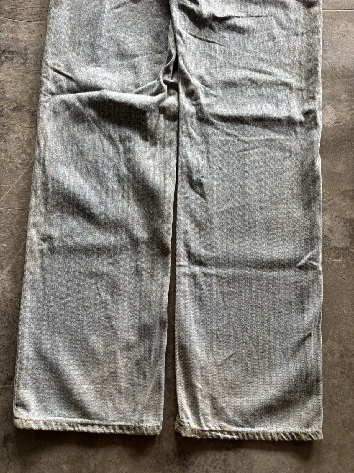 Japanese Brand BLUE WAY HICKORY STONE WASHED FADE JAPANESE HARAJUKU STYLE Size US 35 - 17 Thumbnail