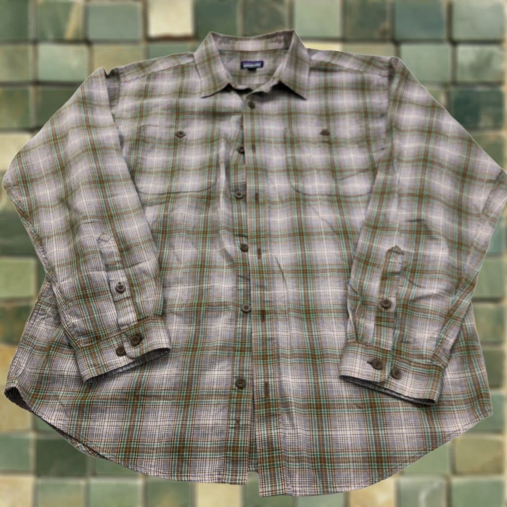 Patagonia Patagonia Shirt Men's Large 100% Organic Cotton Flannel Striped Plaid Casual Size US L / EU 52-54 / 3 - 1 Thumbnail