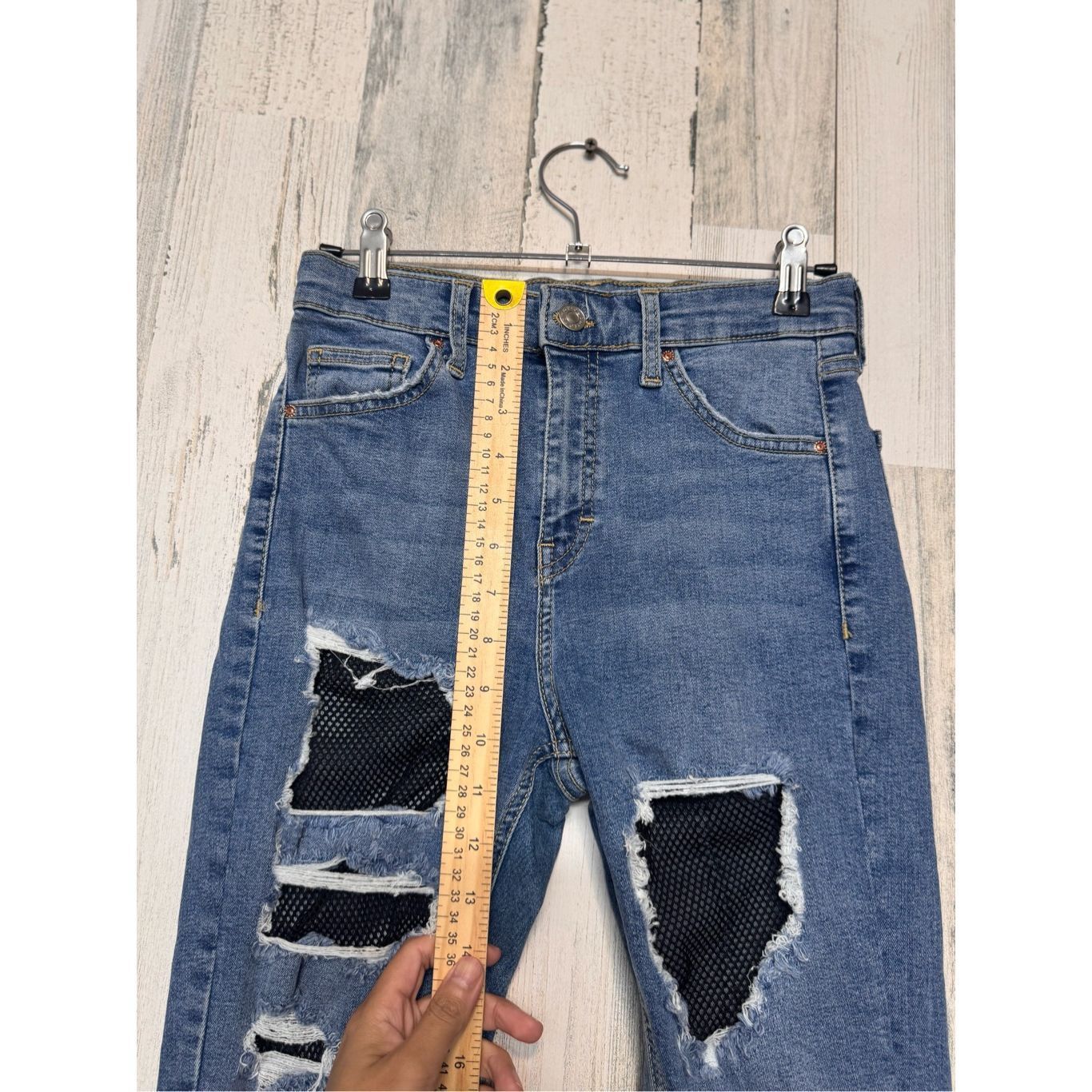 Topshop Topshop Moto Jamie High Waist Distressed Skinny Jeans W28 L3 Size 28" / US 6 / IT 42 - 5 Thumbnail