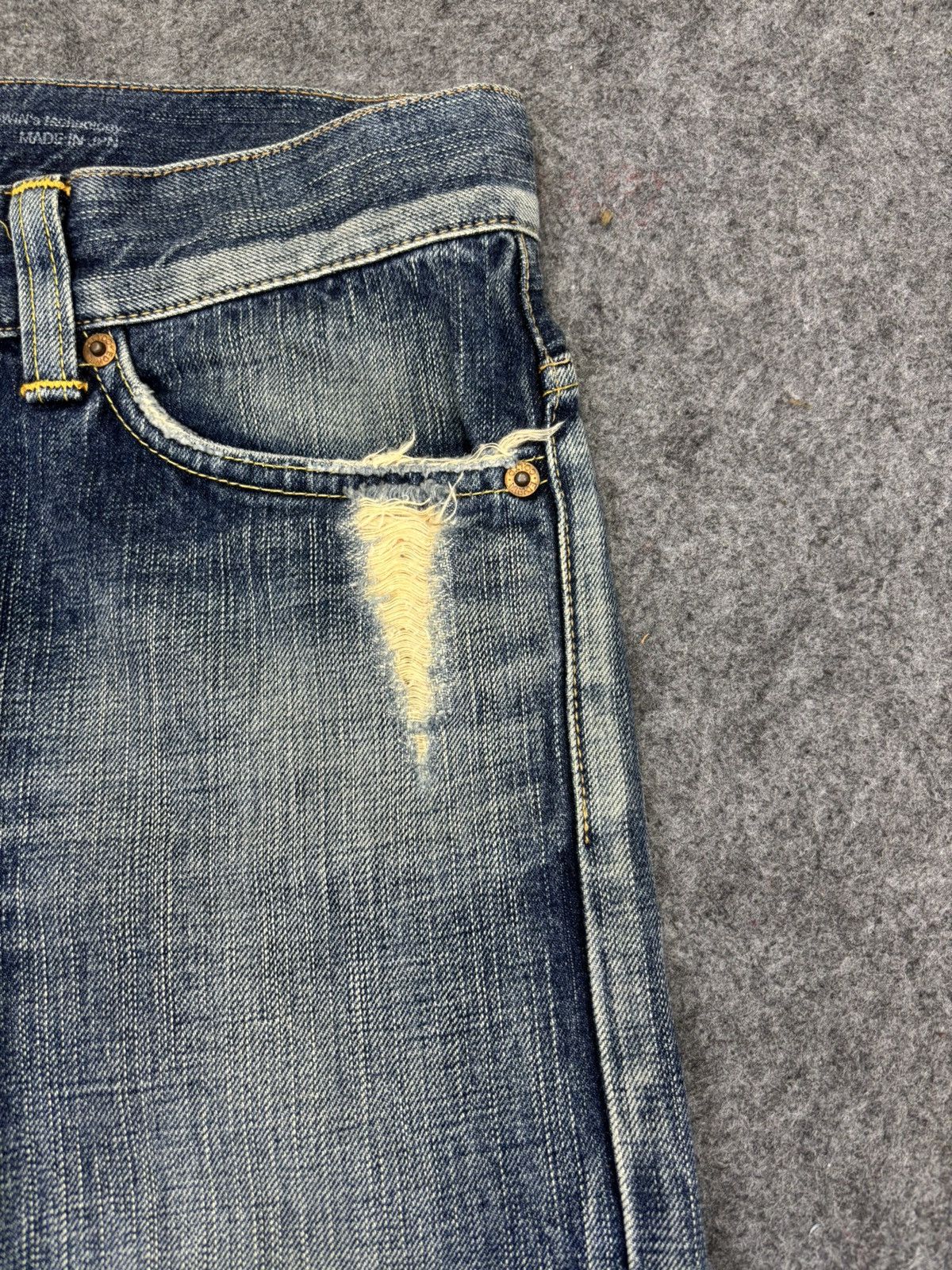 Edwin Flare💥90s Style Edwin Flare Distressed Denim F867 Size 32" / US 10 / IT 46 - 8 Thumbnail