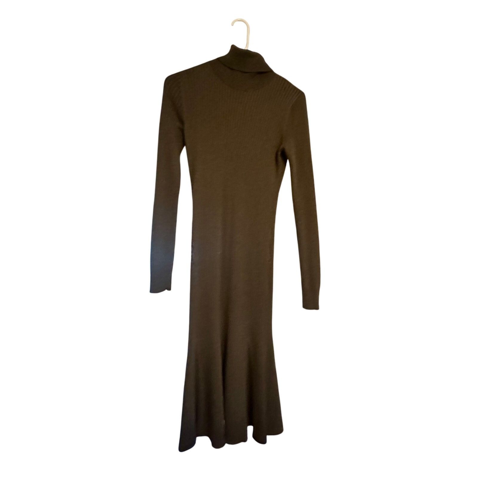Donna Karan DKNY Brown Ribbed Turtleneck Sweater Dress Midi Size S Size S / US 4 / IT 40 - 1 Thumbnail