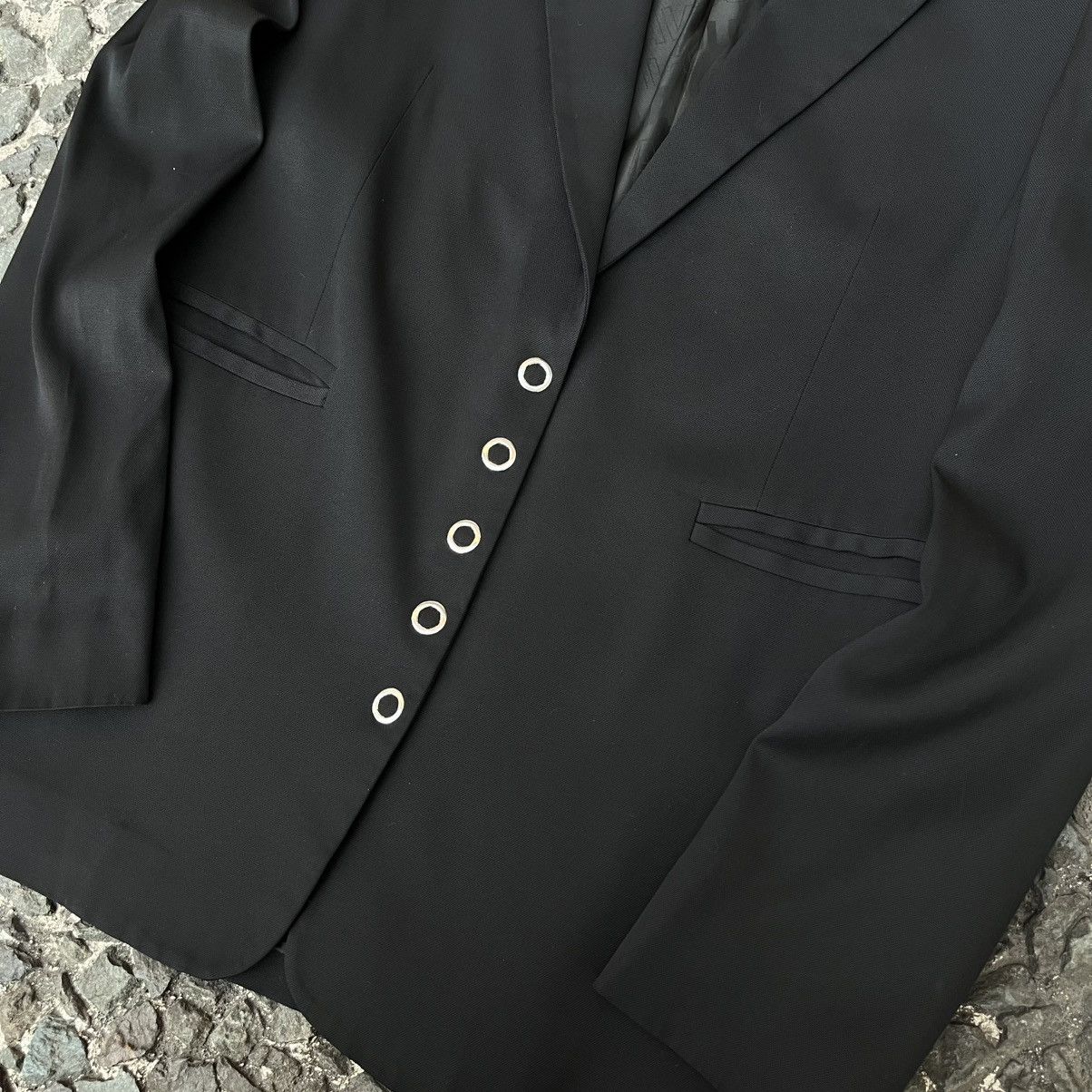 Just Cavalli Just Cavalli Piqué Snap-Front Tailored Jacket Size M / US 6-8 / IT 42-44 - 6 Thumbnail