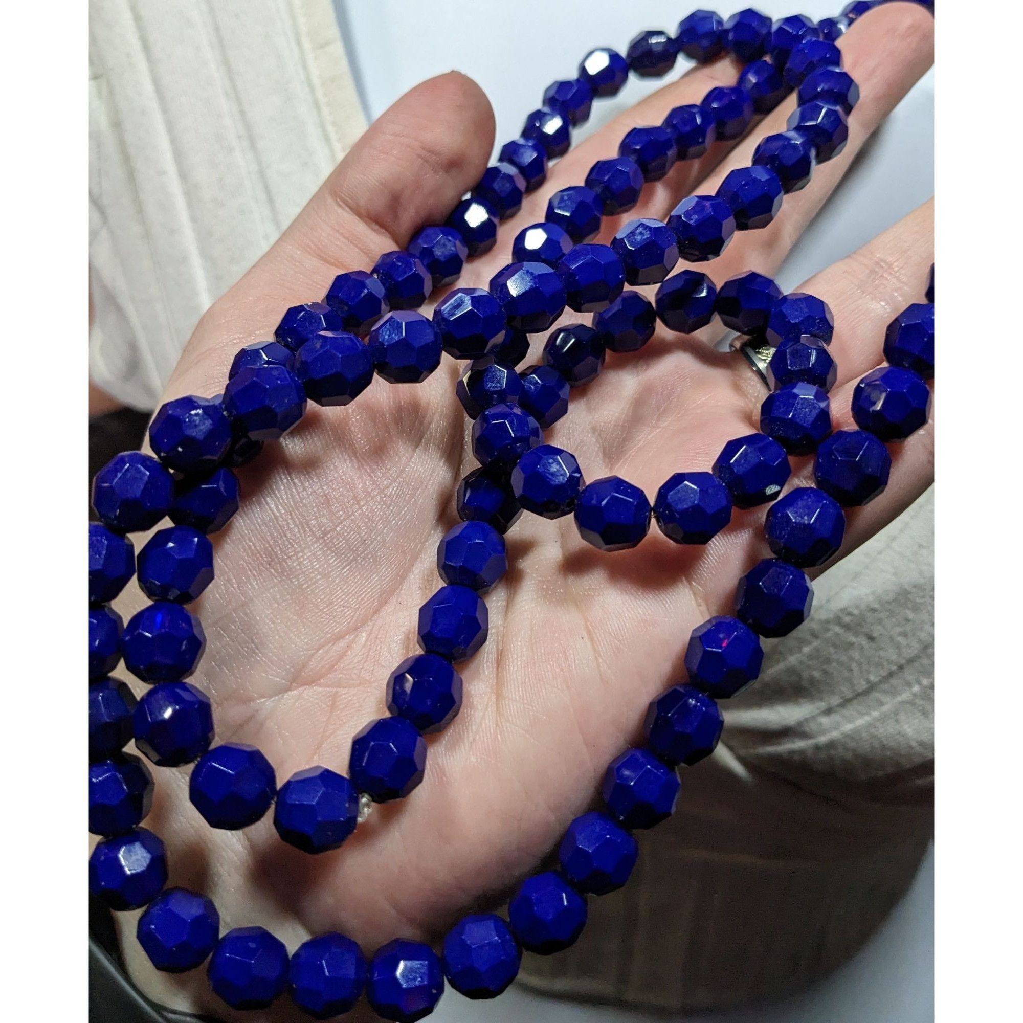 Other Dark Elegant Blue Faceted Glass Beaded Necklace Size ONE SIZE - 4 Thumbnail