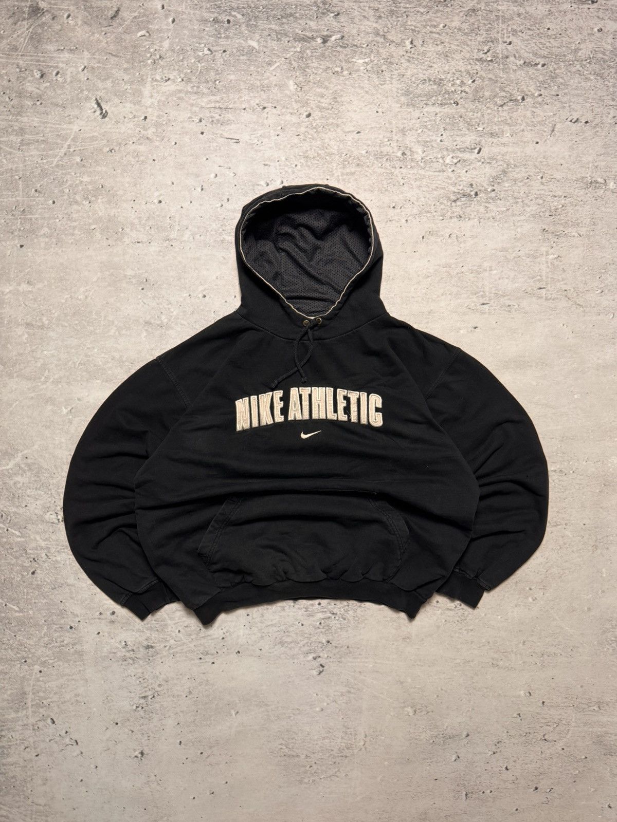 Nike × Vintage NIKE ATHLETIC VINTAGE CENTER LOGO OVERSIZE BOXY HOODIE Size US L / EU 52-54 / 3 - 1 Thumbnail