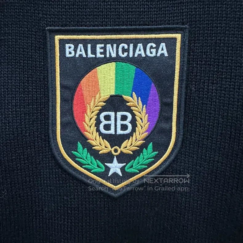 Balenciaga Balenciaga Black Double B Wheat Rainbow Embroidered Hooded Size US S / EU 44-46 / 1 - 4 Thumbnail