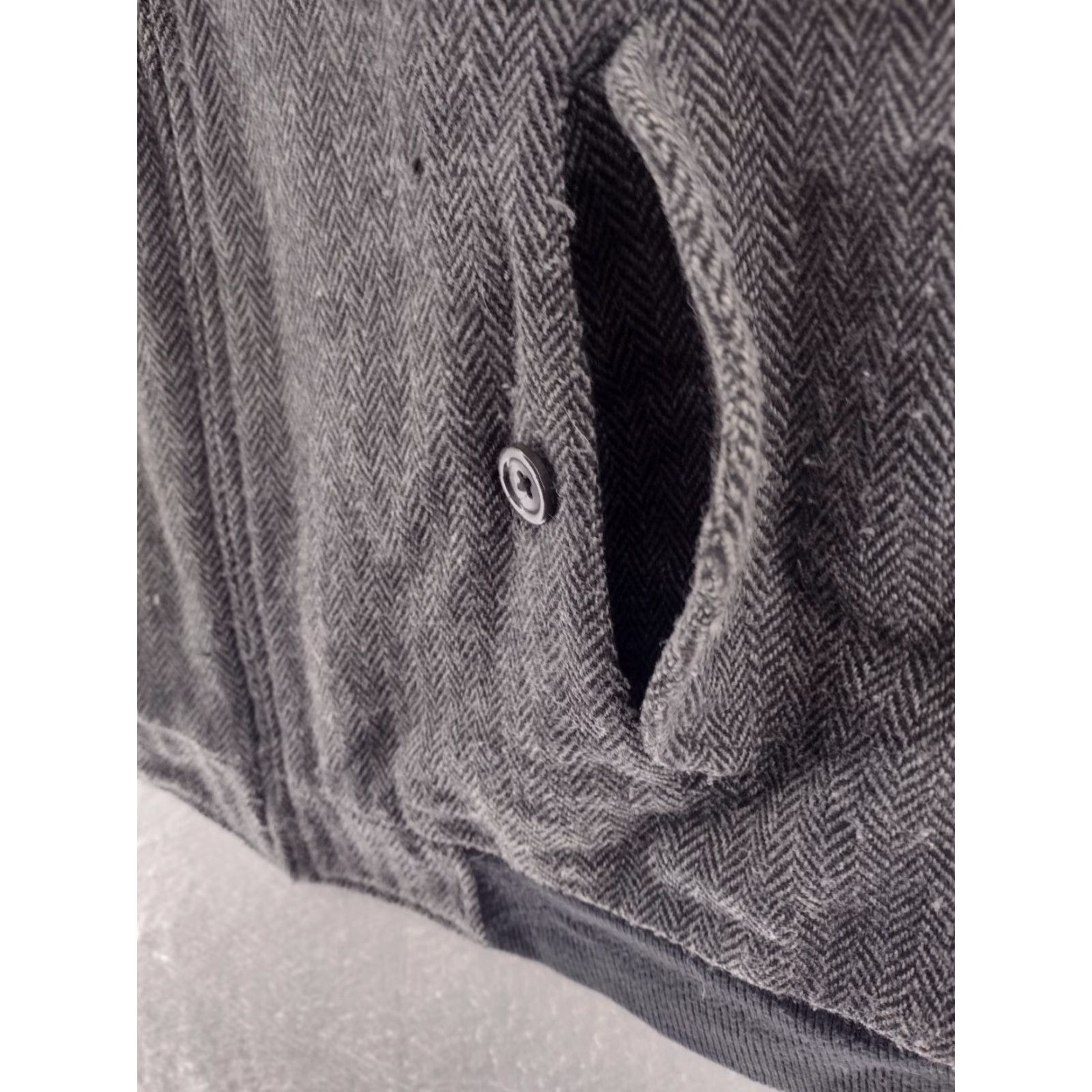Vintage LL Bean Womens Small Coat Jacket Herringbone Wool Blend Pockets Size S / US 4 / IT 40 - 2 Thumbnail