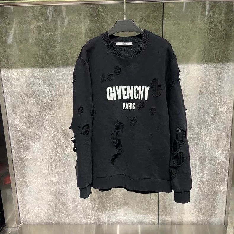 Givenchy Givenchy Black Hole - Black Large Destroyed Net Tulle Swea Size US S / EU 44-46 / 1 - 1 Thumbnail