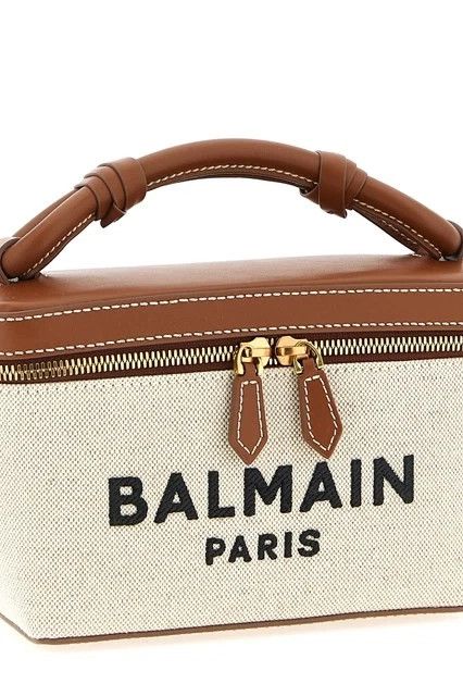 Balmain BALMAIN B-Army Brown Leather Top Handle Bag New Size ONE SIZE - 3 Thumbnail