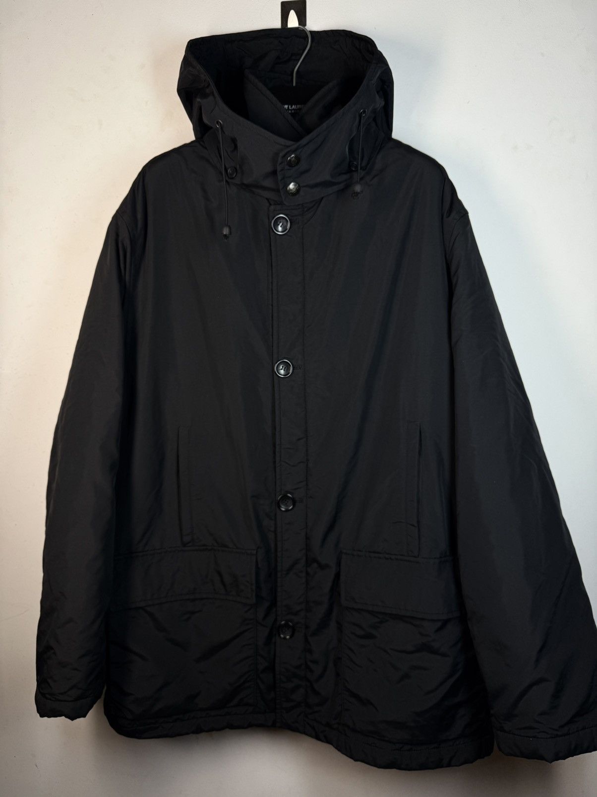 Yves Saint Laurent Winter Black YSL Jacket Parka Warm YSL Parka Size US XL / EU 56 / 4 - 1 Thumbnail