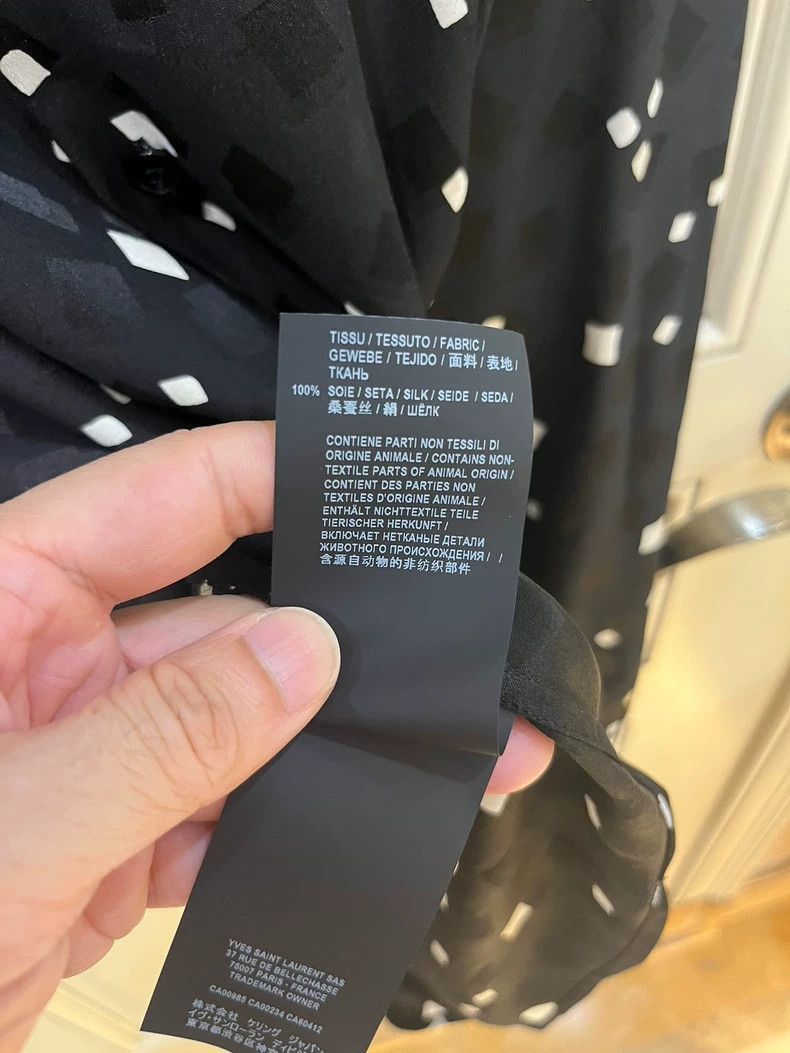 Saint Laurent Paris stunning black silk shirt with unique pattern-2507 Size US M / EU 48-50 / 2 - 5 Thumbnail