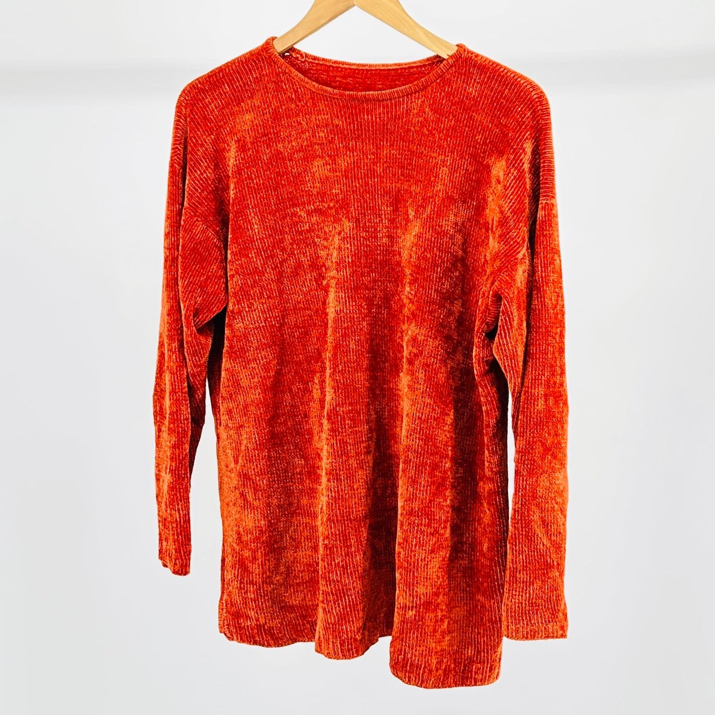 Vintage 90s C. B. Milligan Rust Orange Chenille Oversized Sweater Size L / US 10 / IT 46 - 1 Thumbnail