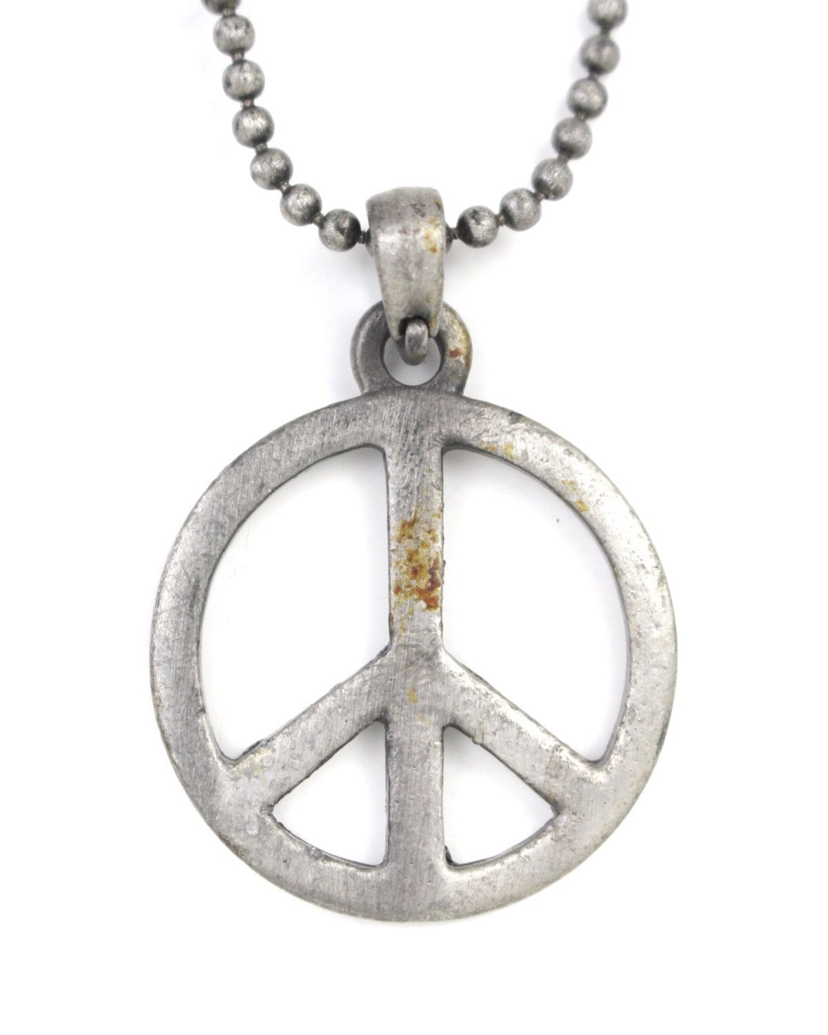 Vintage 2000S JAPANESE MADE RUSTED PEACE MEDALLION NECKLACE Size ONE SIZE - 1 Thumbnail