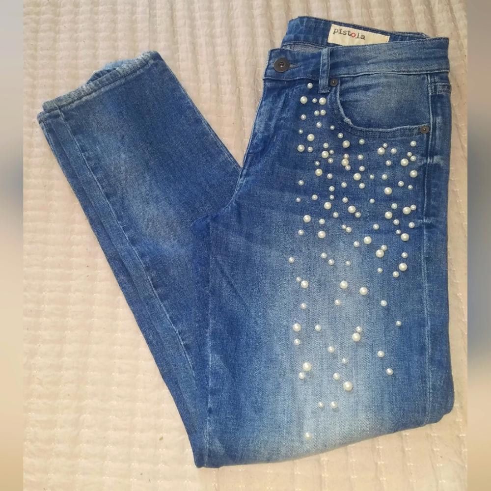 Designer Pistola Distressed Jean's Size 27 Size 27" / US 4 / IT 40 - 1 Thumbnail