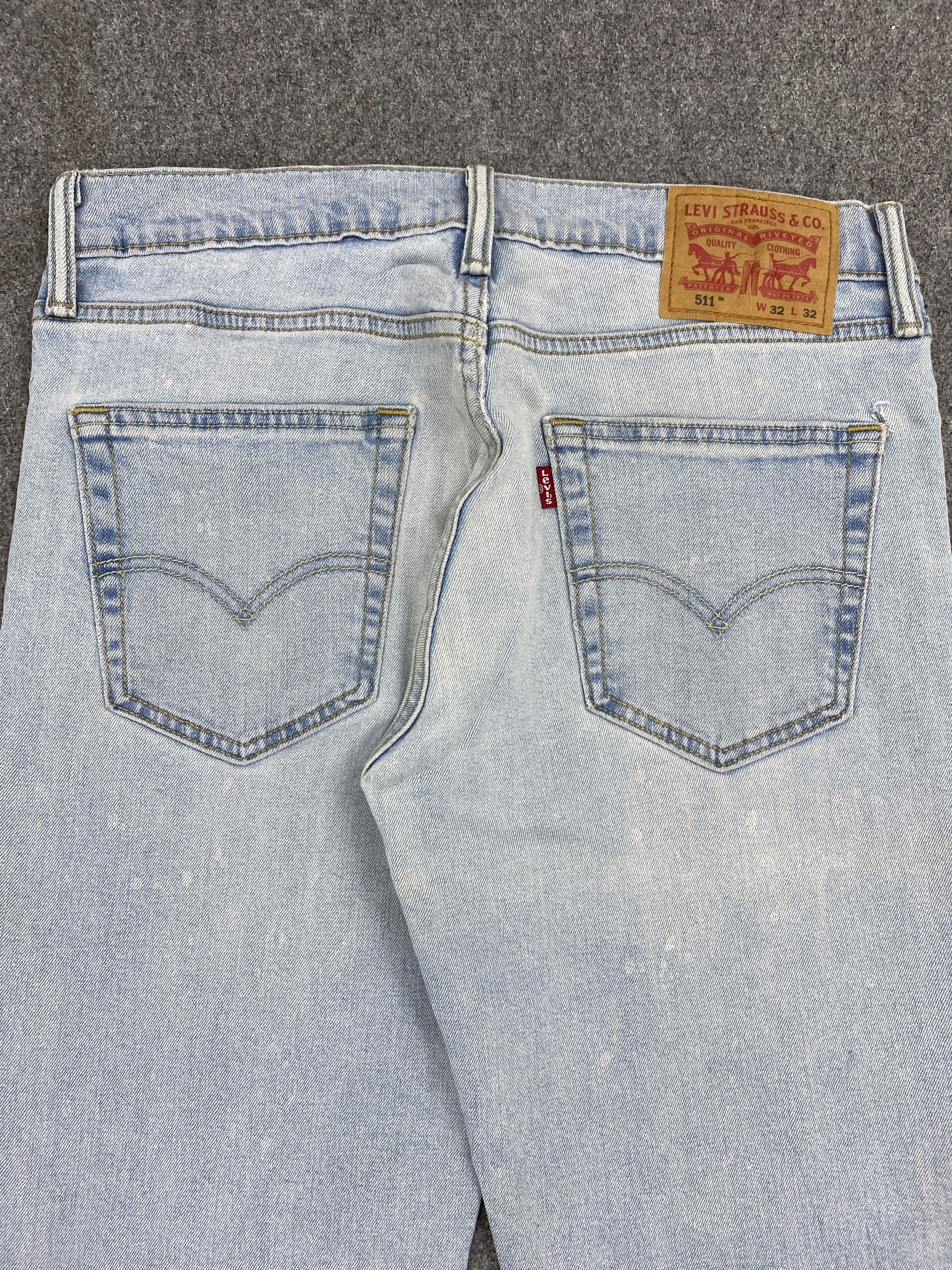 Levi's × Vintage Light Blue Vintage Levis 511 Slim Fit Jeans Size US 32 / EU 48 - 4 Thumbnail