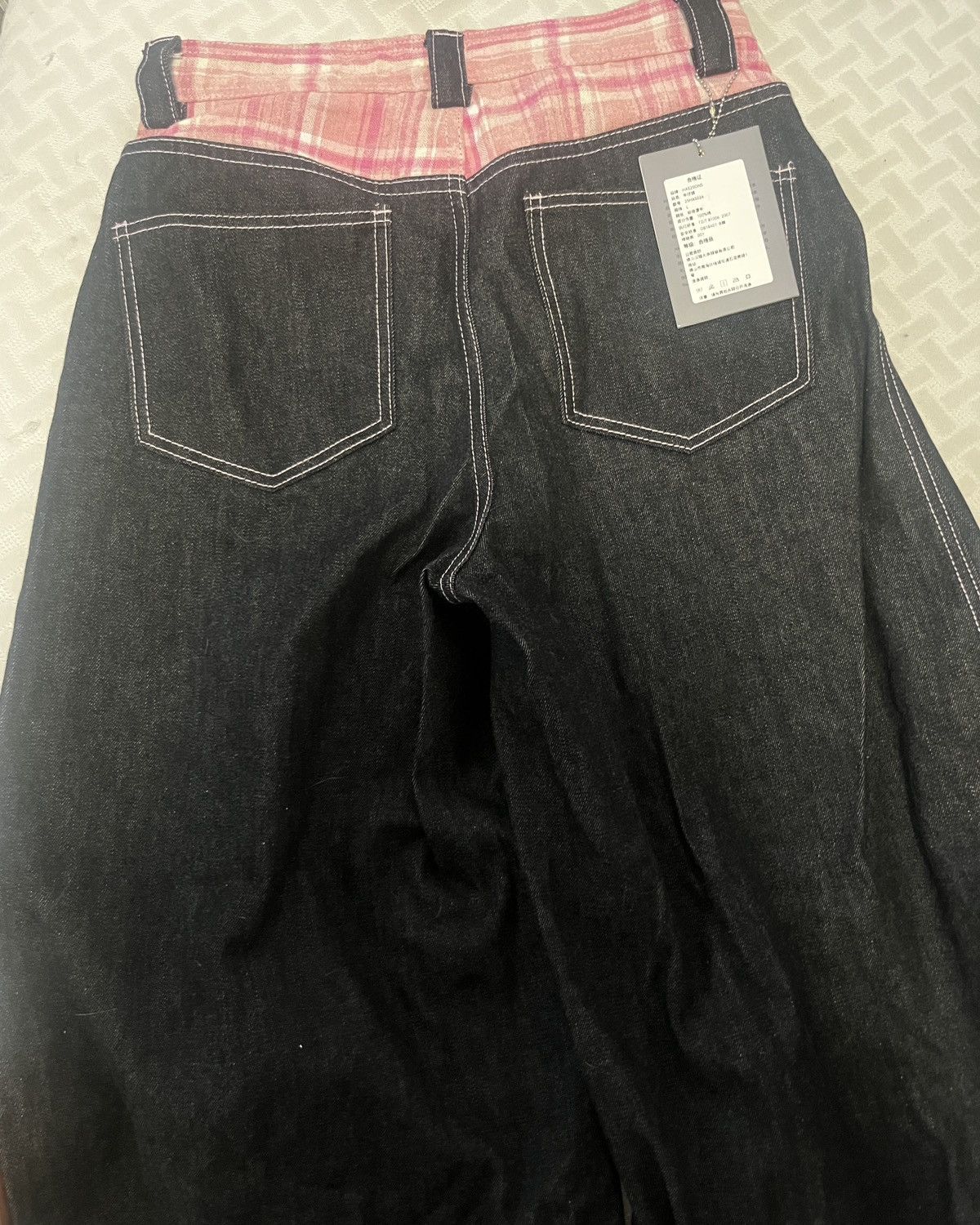 Other Has2sons Orignal Beef Spicing Pink Grid Bent Knife Jeans Size US 32 / EU 48 - 2 Thumbnail