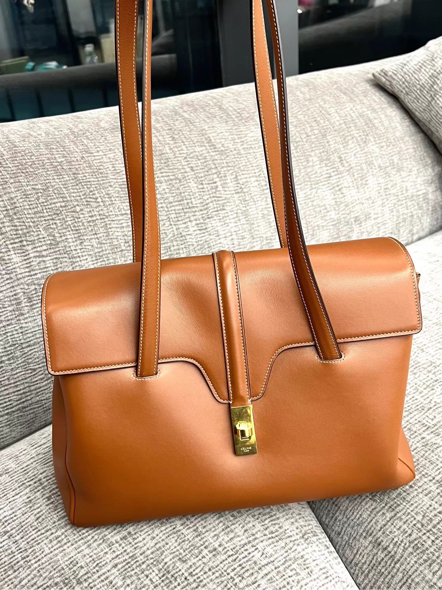 Celine Celine Soft Tote 32cm Leather Caramel 21 Size ONE SIZE - 1 Thumbnail