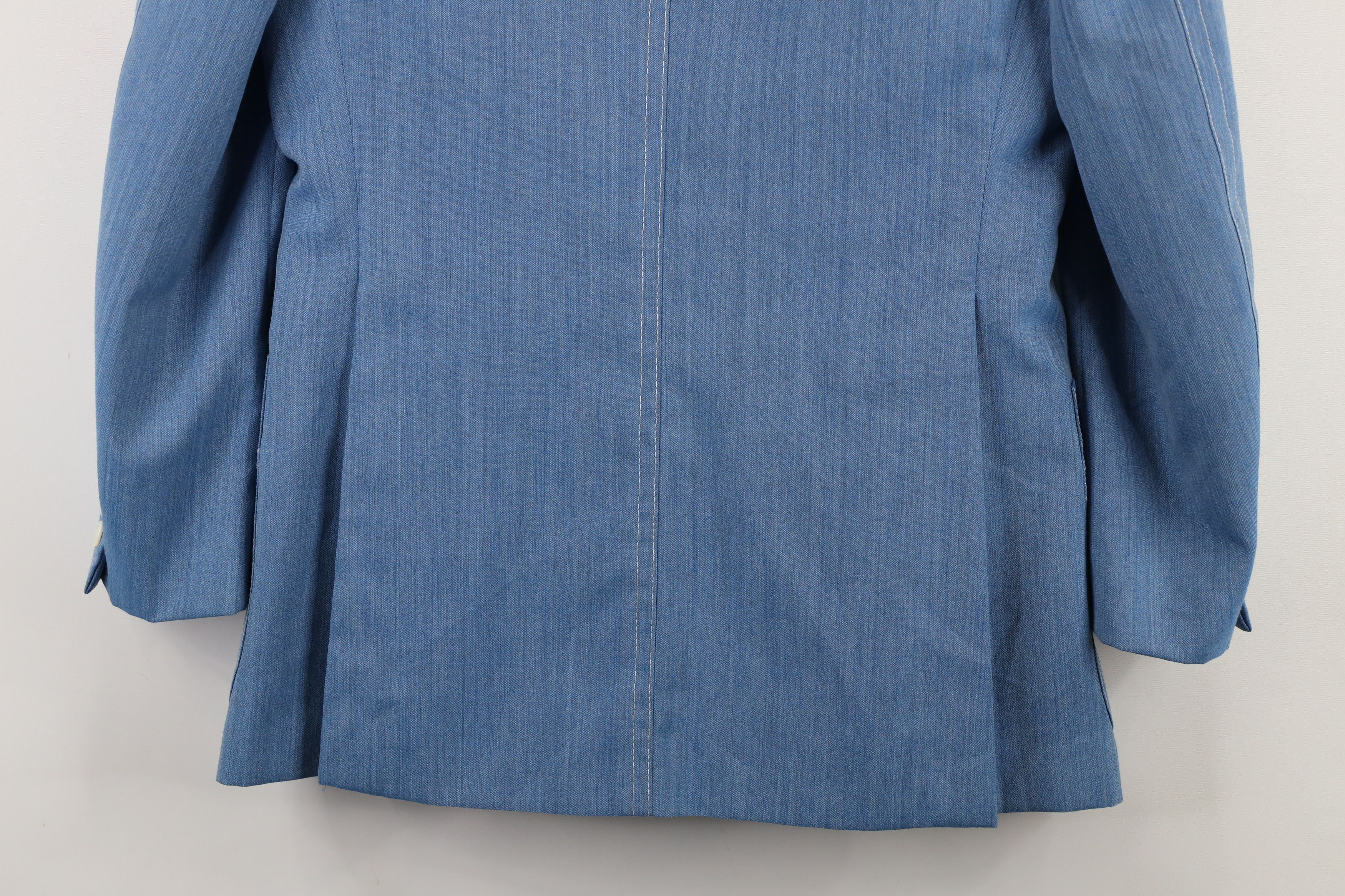 Vintage Vintage 60s 70s Rockabilly Chambray Blazer Suit Jacket Blue Size US L / EU 52-54 / 3 - 16 Thumbnail