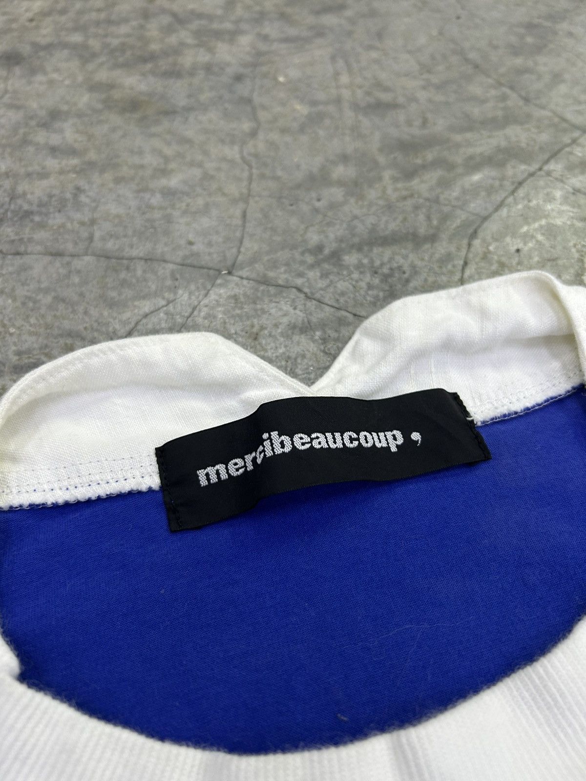mercibeaucoup Mercibeaucoup Blue & White Geometric Panel Tee Size US L / EU 52-54 / 3 - 3 Thumbnail
