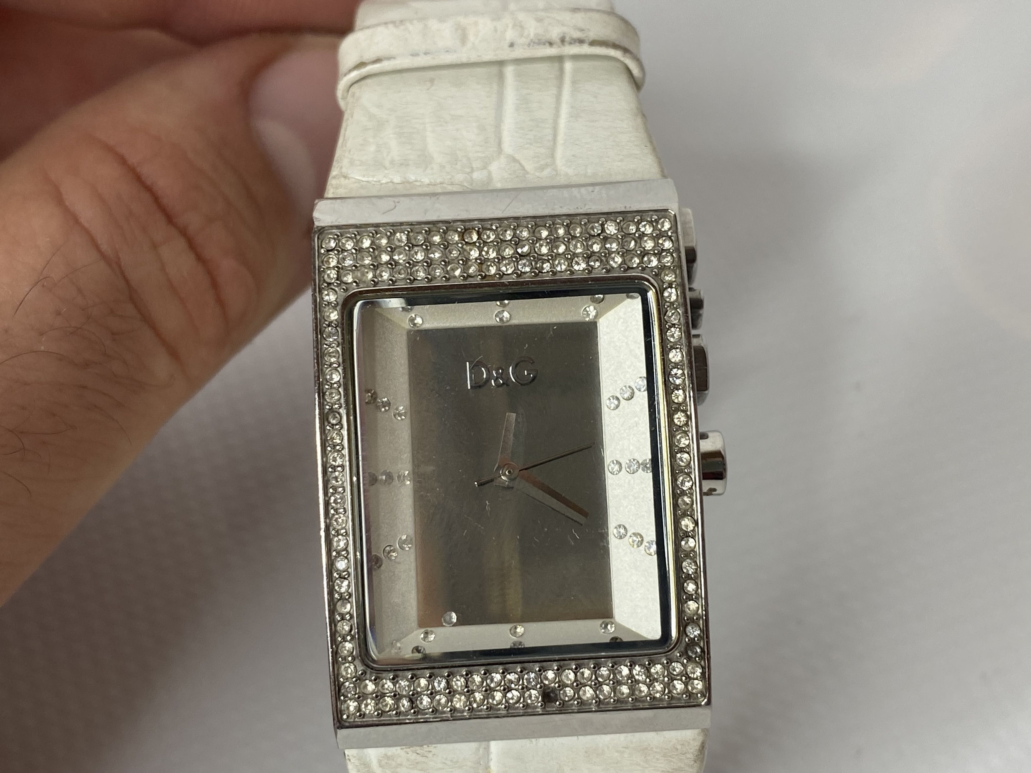 Dolce & Gabbana DOLCE & GABBANA 302555 TIME WATCH SILVER WHITE LEATHER BELT Size ONE SIZE - 4 Thumbnail