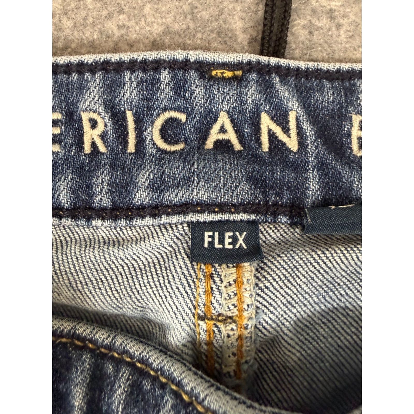 American Eagle Outfitters American Eagle Jeans Mens 32x36 Blue Denim Stretch Slim Straight Flex Whiskering Pockets 5-Pocket Design Inseam 35 Tight City Streetwear Y2K Mens Size US 32 / EU 48 - 6 Thumbnail