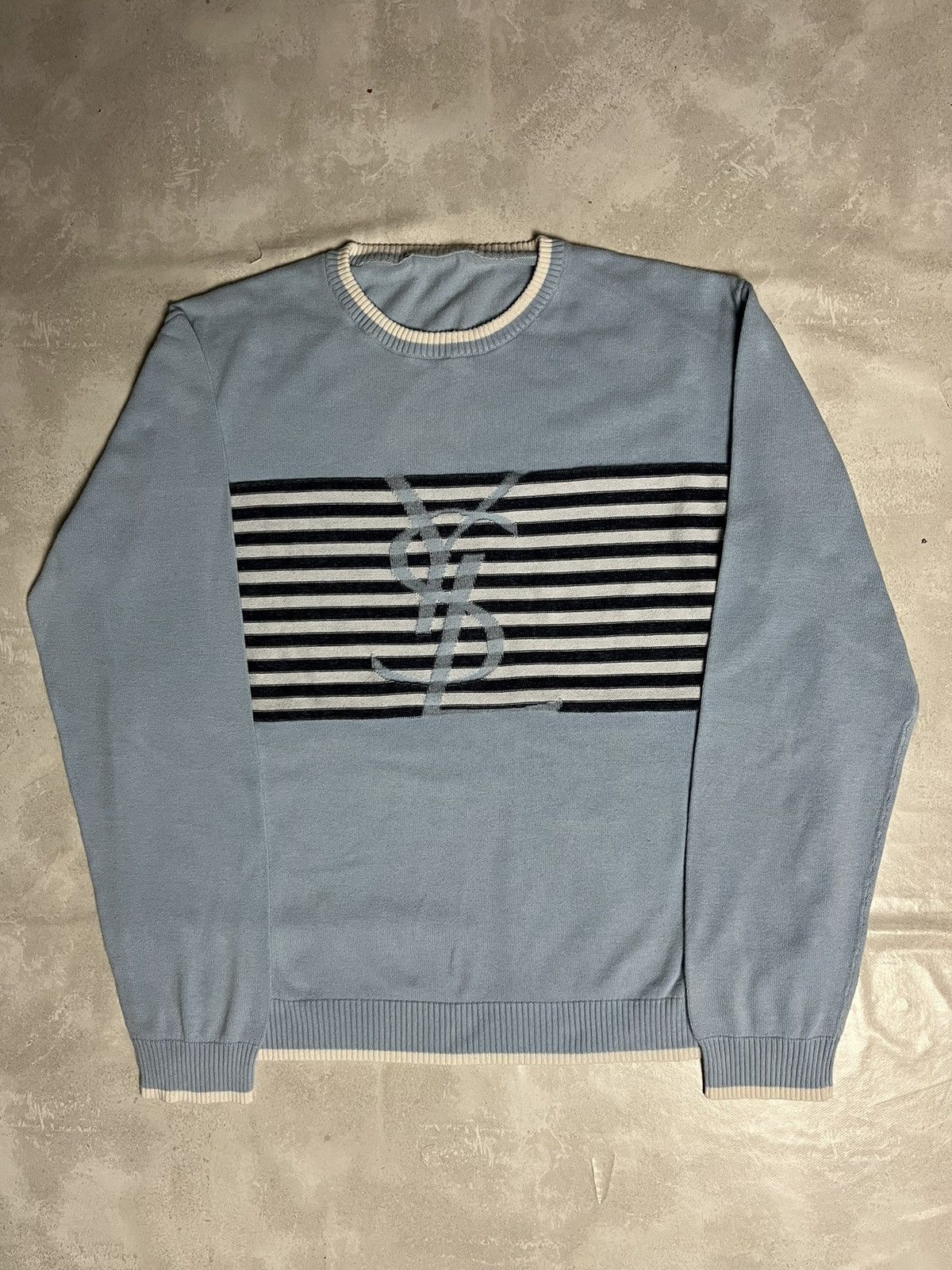 Vintage Blue YSL Sweater Yves Saint Laurent Sweater Size US M / EU 48-50 / 2 - 1 Thumbnail