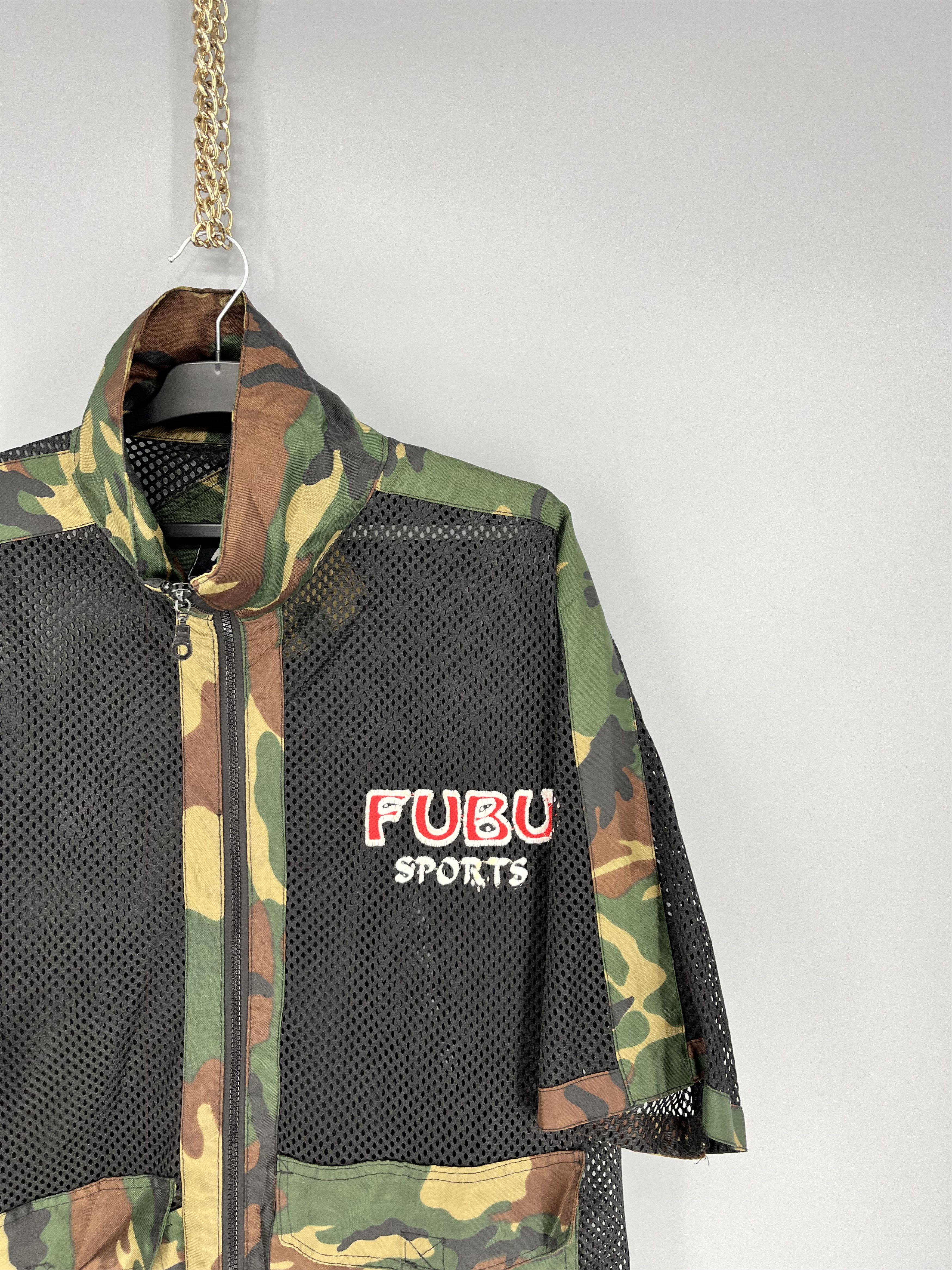 Fubu Vintage 90s Fubu Camo Sports Side Tapes Zipper Jacket Tshir Size US L / EU 52-54 / 3 - 4 Thumbnail