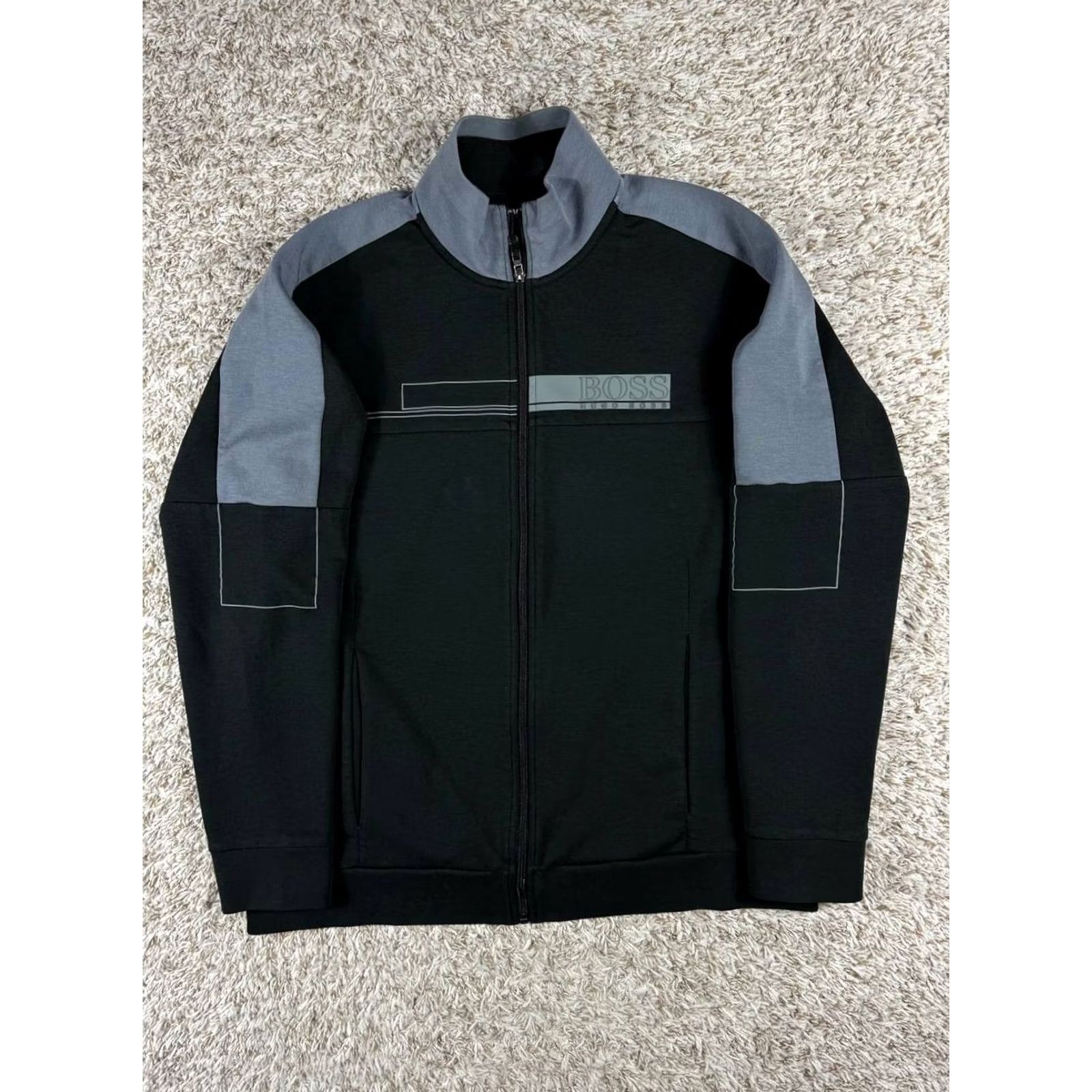 Hugo Boss HUGO BOSS Track Jacket Full Zip Colorblock Black Men's XL Size Size US XL / EU 56 / 4 - 4 Thumbnail