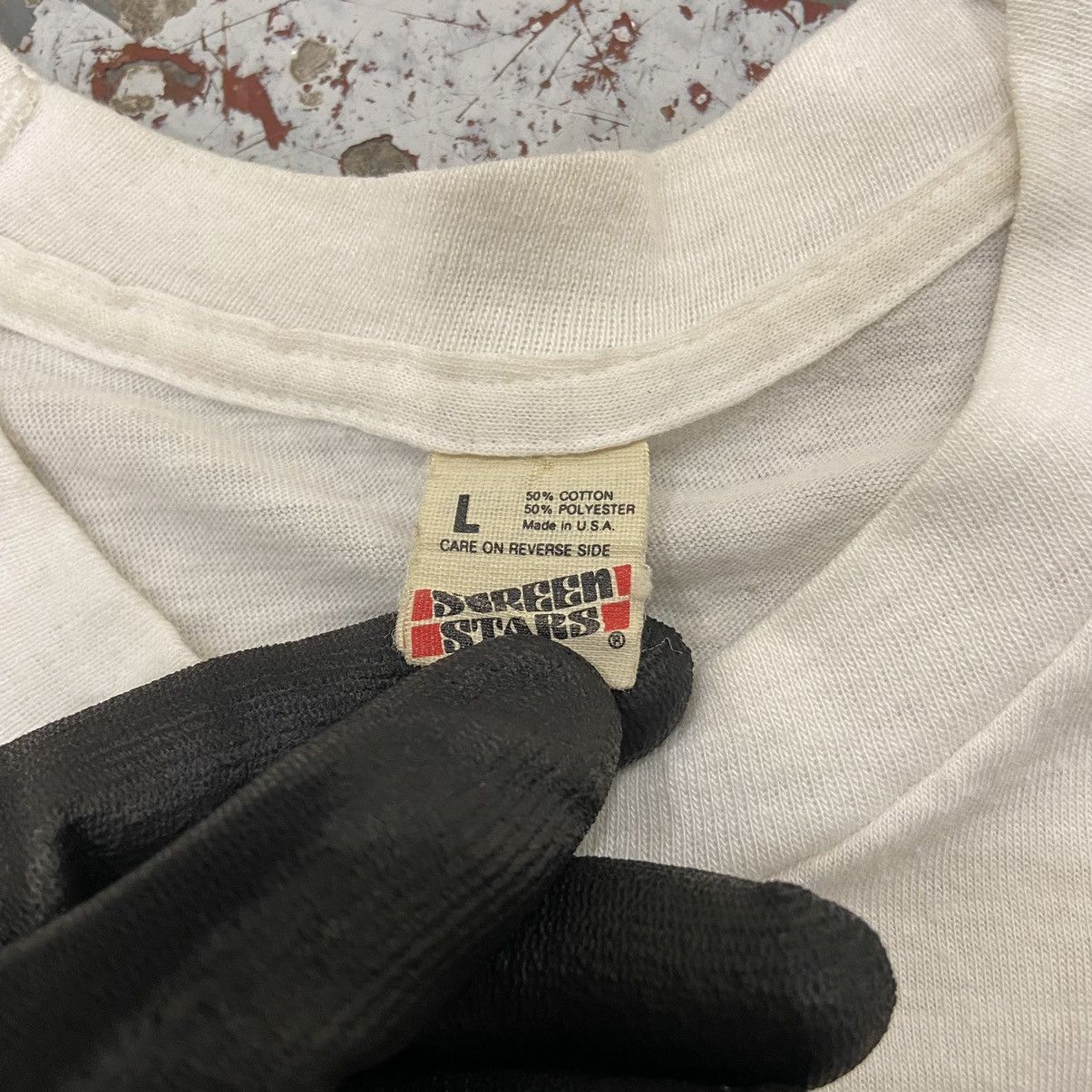 Vintage Vintage 1970s White Brown Graphic Tee Size US S / EU 44-46 / 1 - 6 Thumbnail