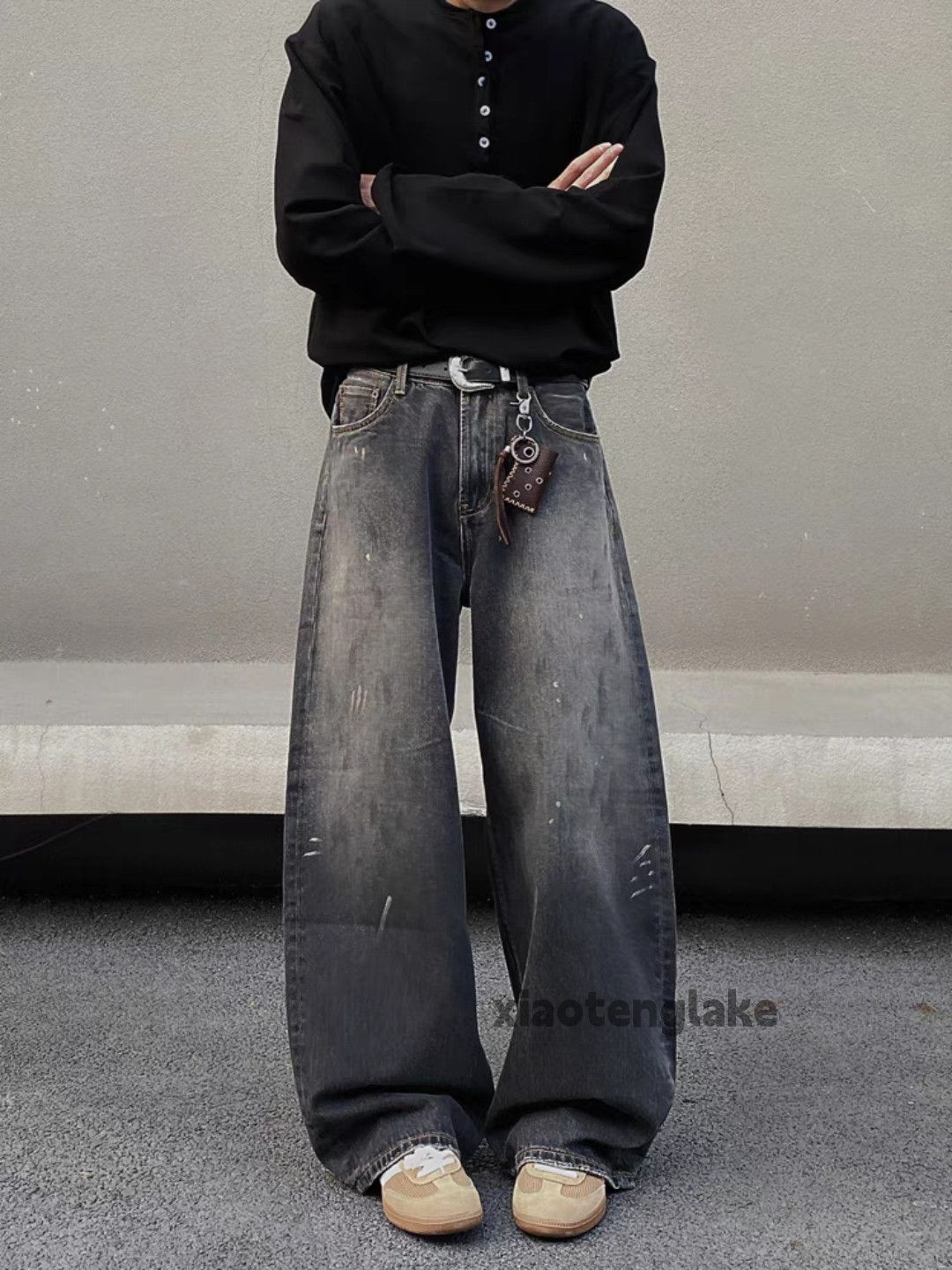 Jean × Vintage Washed faded cleanfit yuppie y2k paint stain jeans Size US 32 / EU 48 - 3 Thumbnail