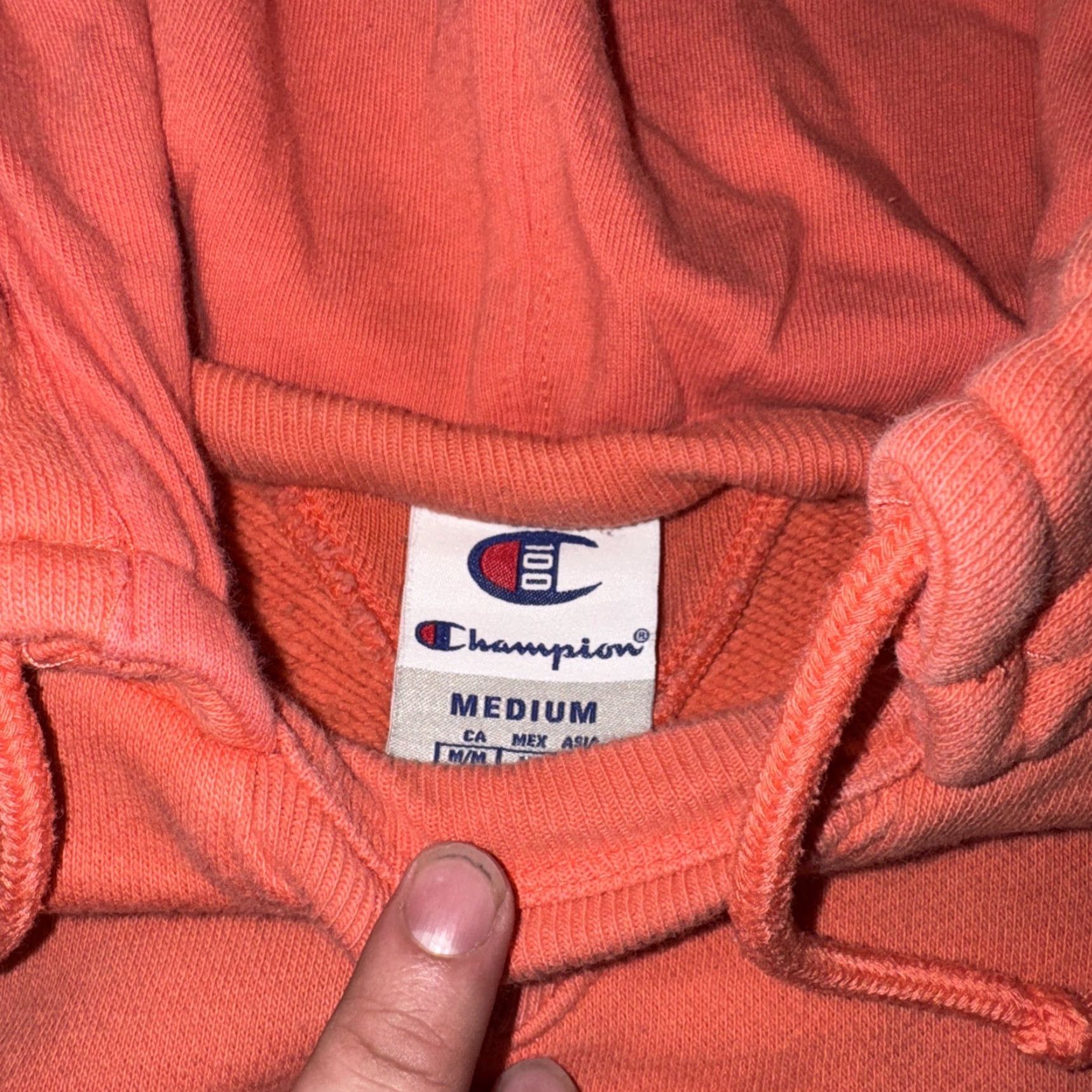 Champion VINTAGE Champion Reverse Weave Hoodie Peach M Men's Hoodie 100th Anniversary Rare Embroidered Logo 90s Streetwear Vintage Sports Cotton Blend Pullover Size US M / EU 48-50 / 2 - 5 Thumbnail