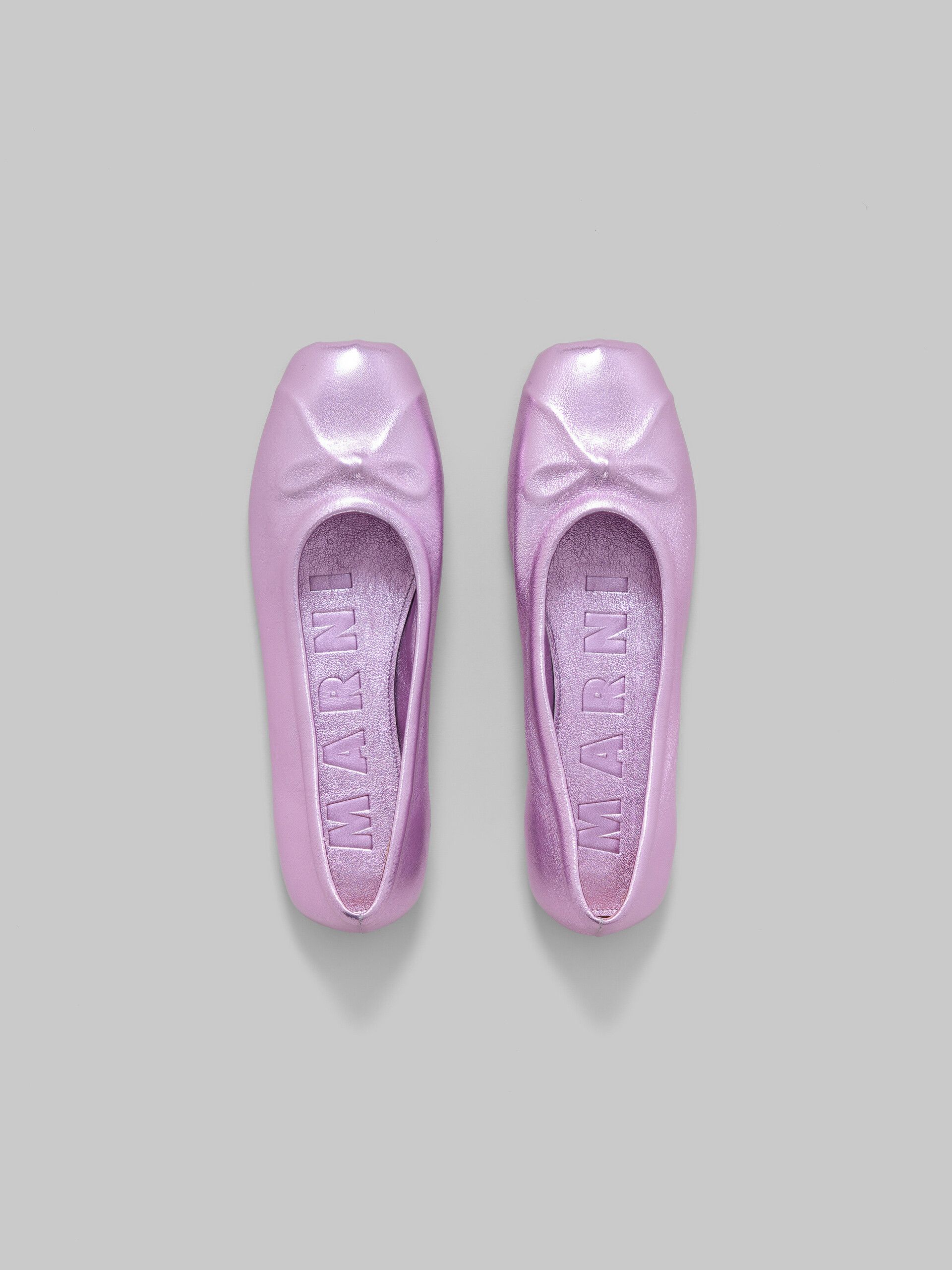 Marni o1s22i1n0525 Metallic Leather Flats in Pink Size US 11 / IT 41 - 4 Thumbnail