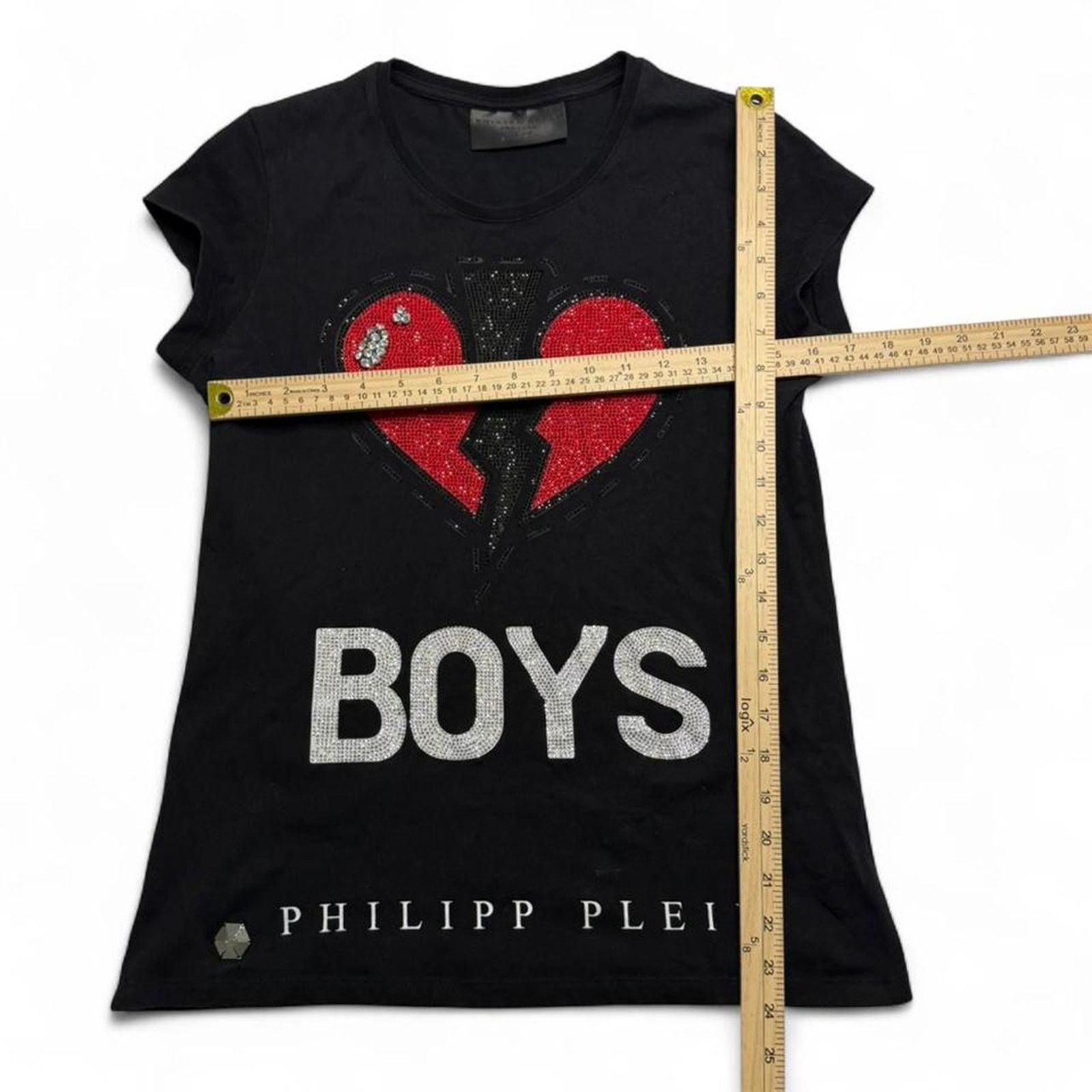 Philipp Plein Black Philipp Plein Mcbling heart graphic tee size large Size L / US 10 / IT 46 - 7 Thumbnail