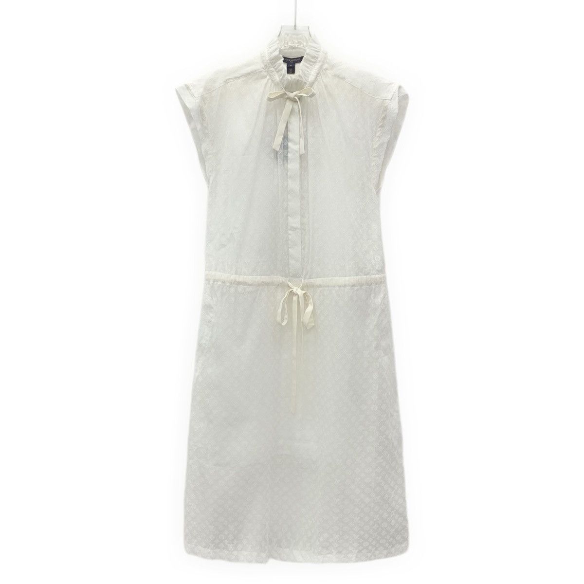 Louis Vuitton Louis Vuitton White Full Print Silk Sleeveless Dress K26WX Size XS / US 0-2 / IT 36-38 - 1 Thumbnail