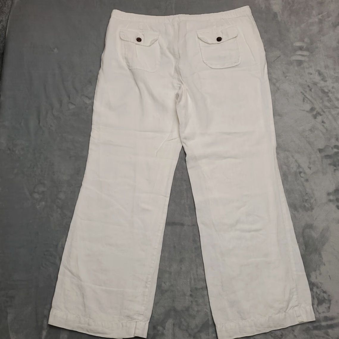 Old Navy Old Navy White Linen Wide Leg Pants Women 14 30in Inseam Mid Rise Casual Y2K Retro Modern USA Mens Womens Girls Boys Size 36" / US 14 / IT 50 - 6 Thumbnail